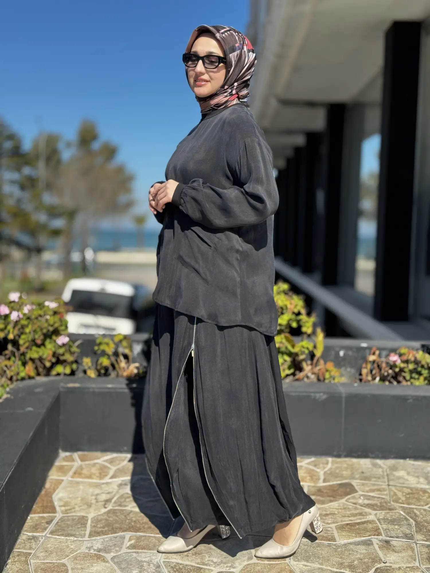 Misswhence İçi Pantolonlu Cupra İpek Tunik Şalvar Takım 39004