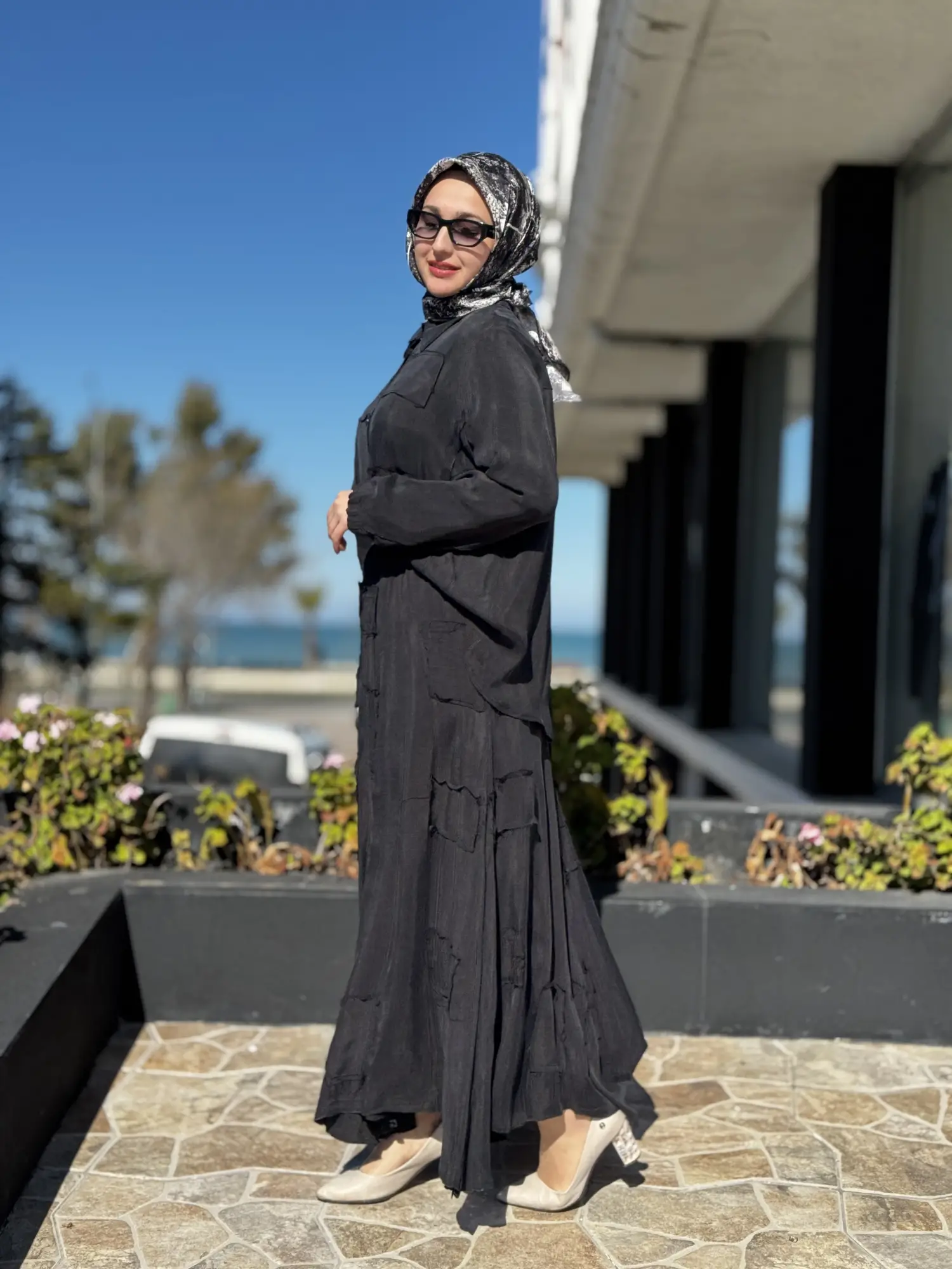 Misswhence Parça Kumaş Kombinli Cupra İpek Gömlek Etek Takım 39304