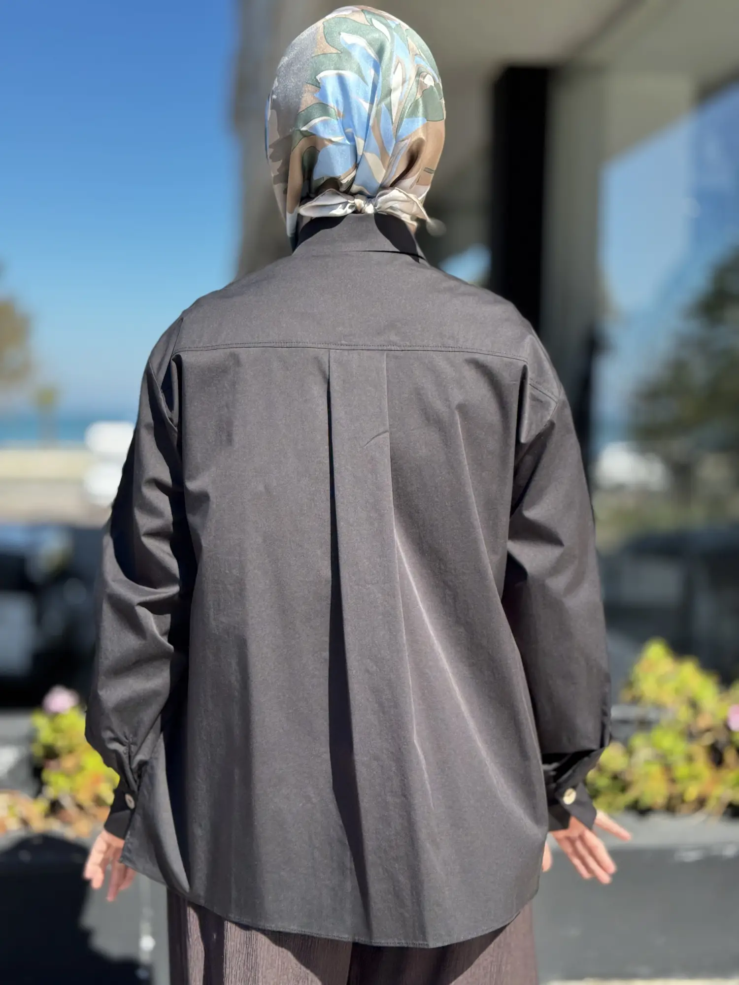 Almarwah Çift Cepli Asimetrik Poplin Gömlek 101003