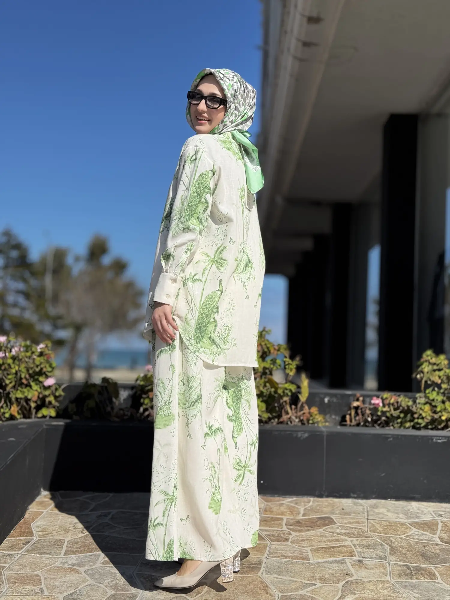 Vuu Safari Desenli Bol Gömlek Pantolon Takım