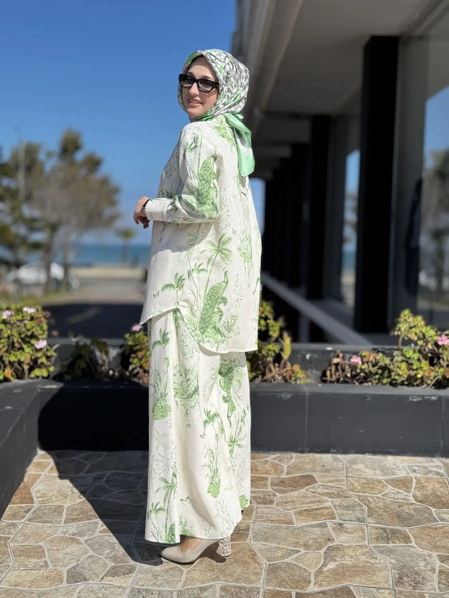 Vuu Safari Desenli Bol Gömlek Pantolon Takım