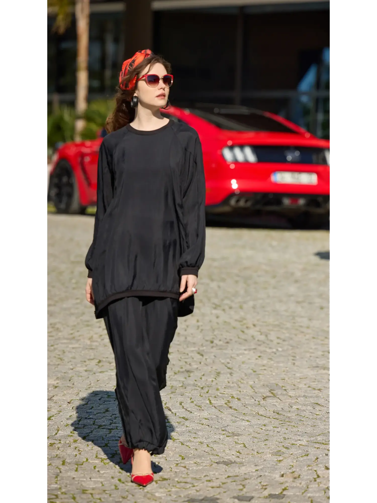 Misswhence Parça Detaylı Tunik Şalvar Pantolon Takım 39022