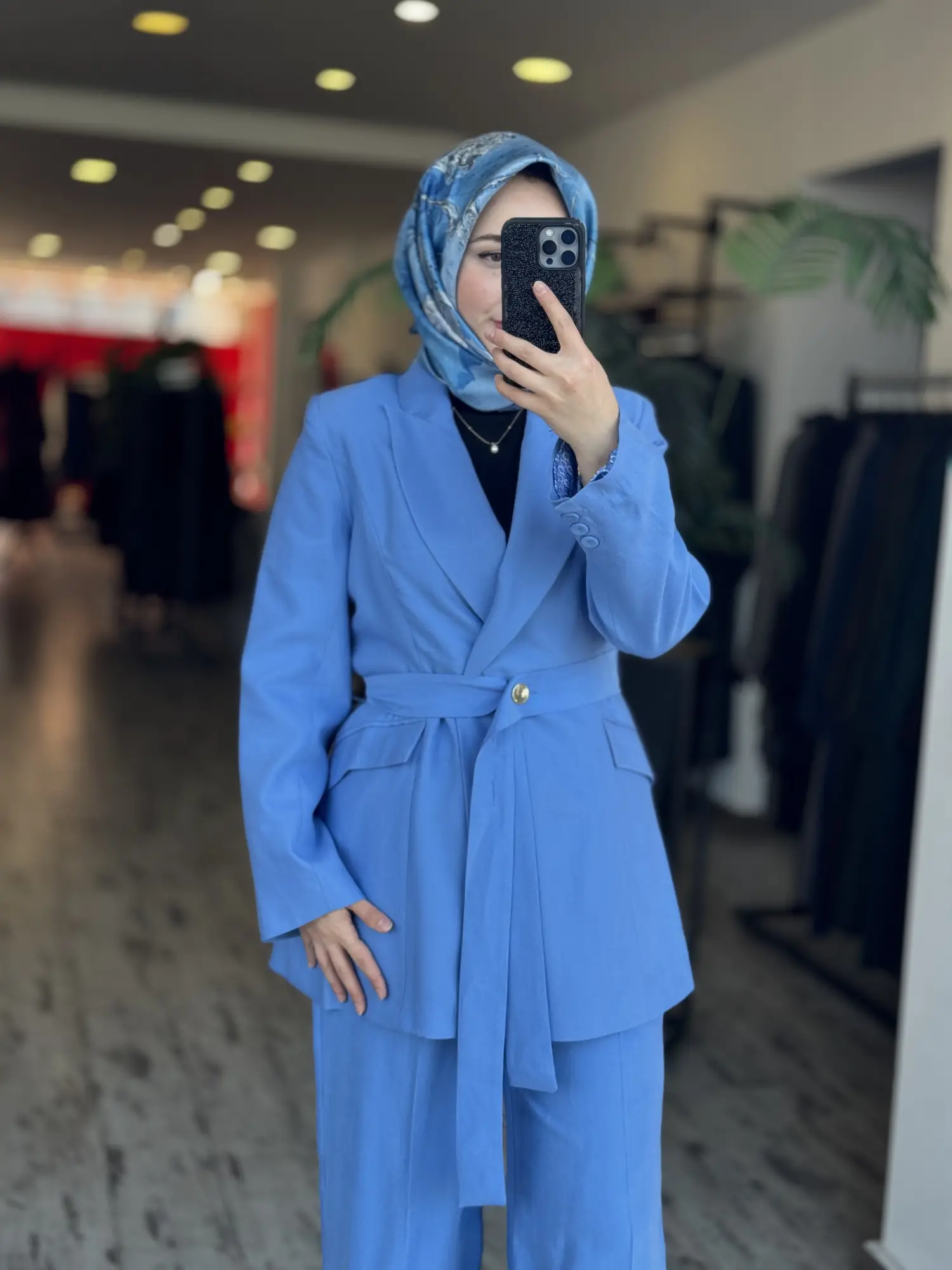 Qupra Astarı Desenli Blazer Ceket Pantolon Takım WAD12103