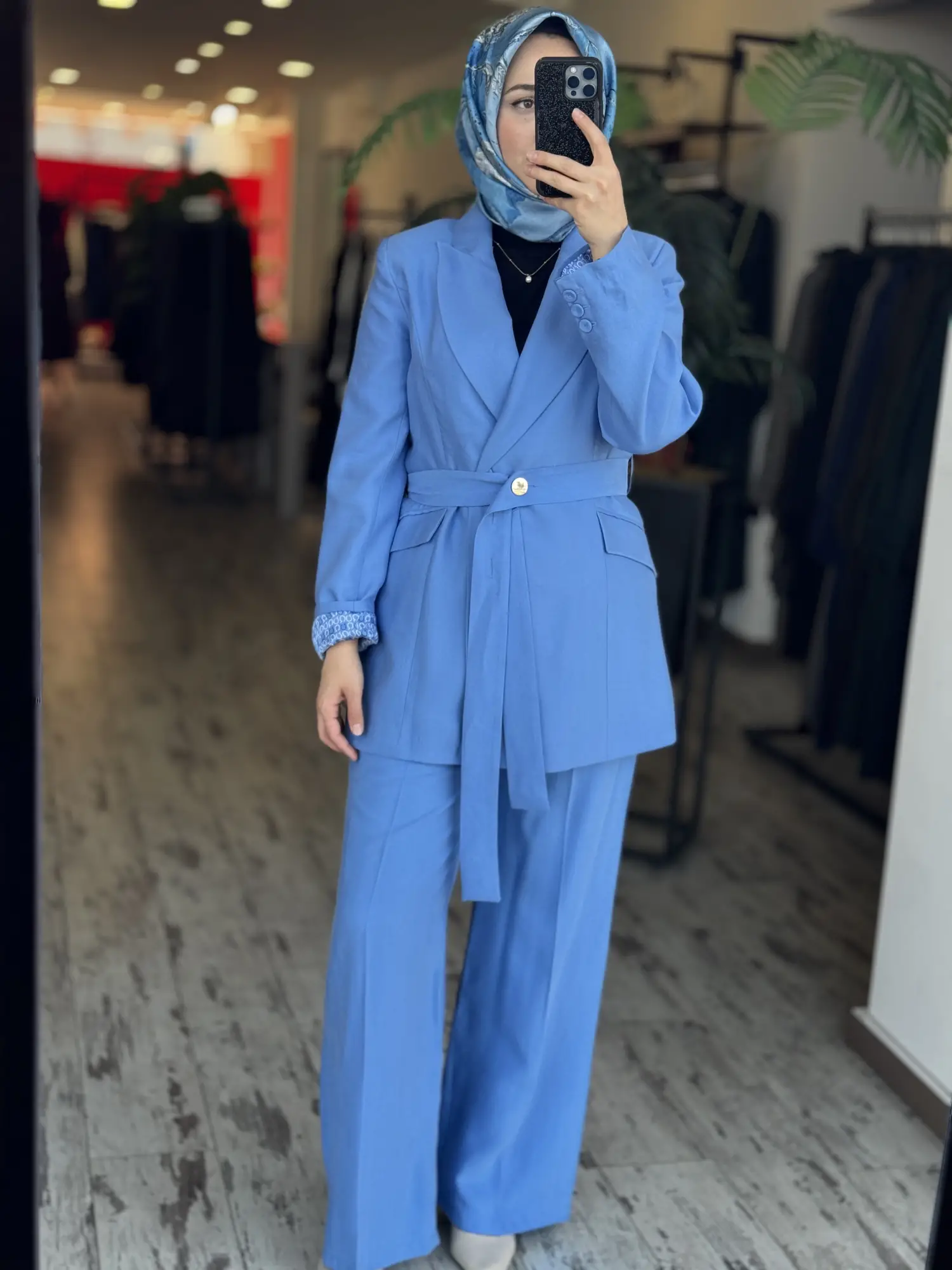 Qupra Astarı Desenli Blazer Ceket Pantolon Takım WAD12103