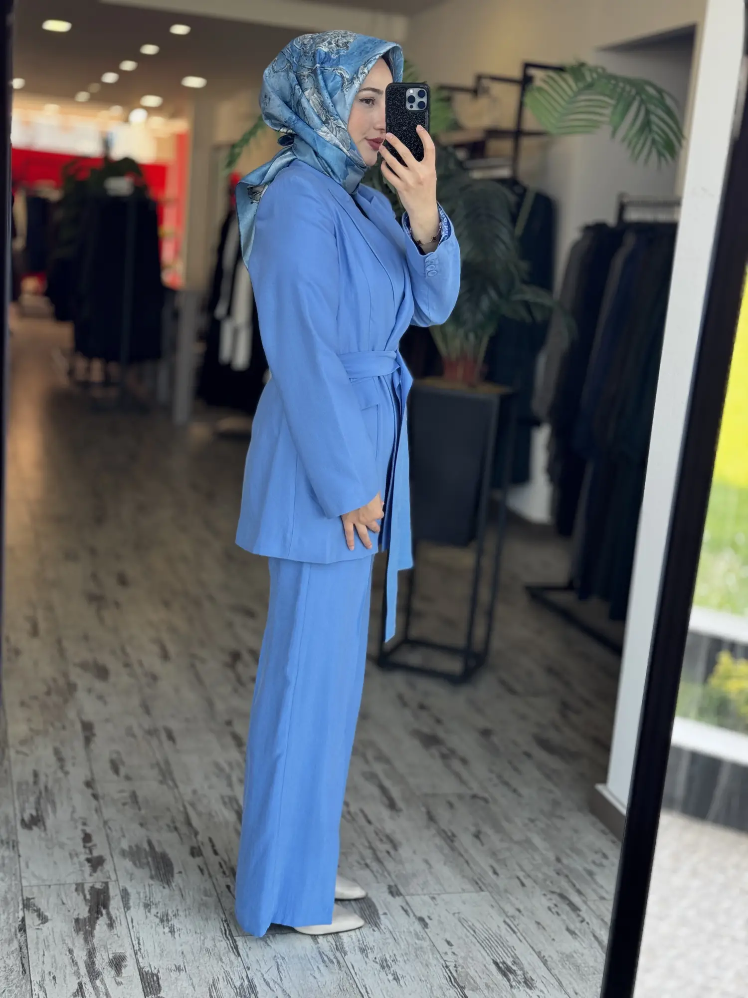 Qupra Astarı Desenli Blazer Ceket Pantolon Takım WAD12103