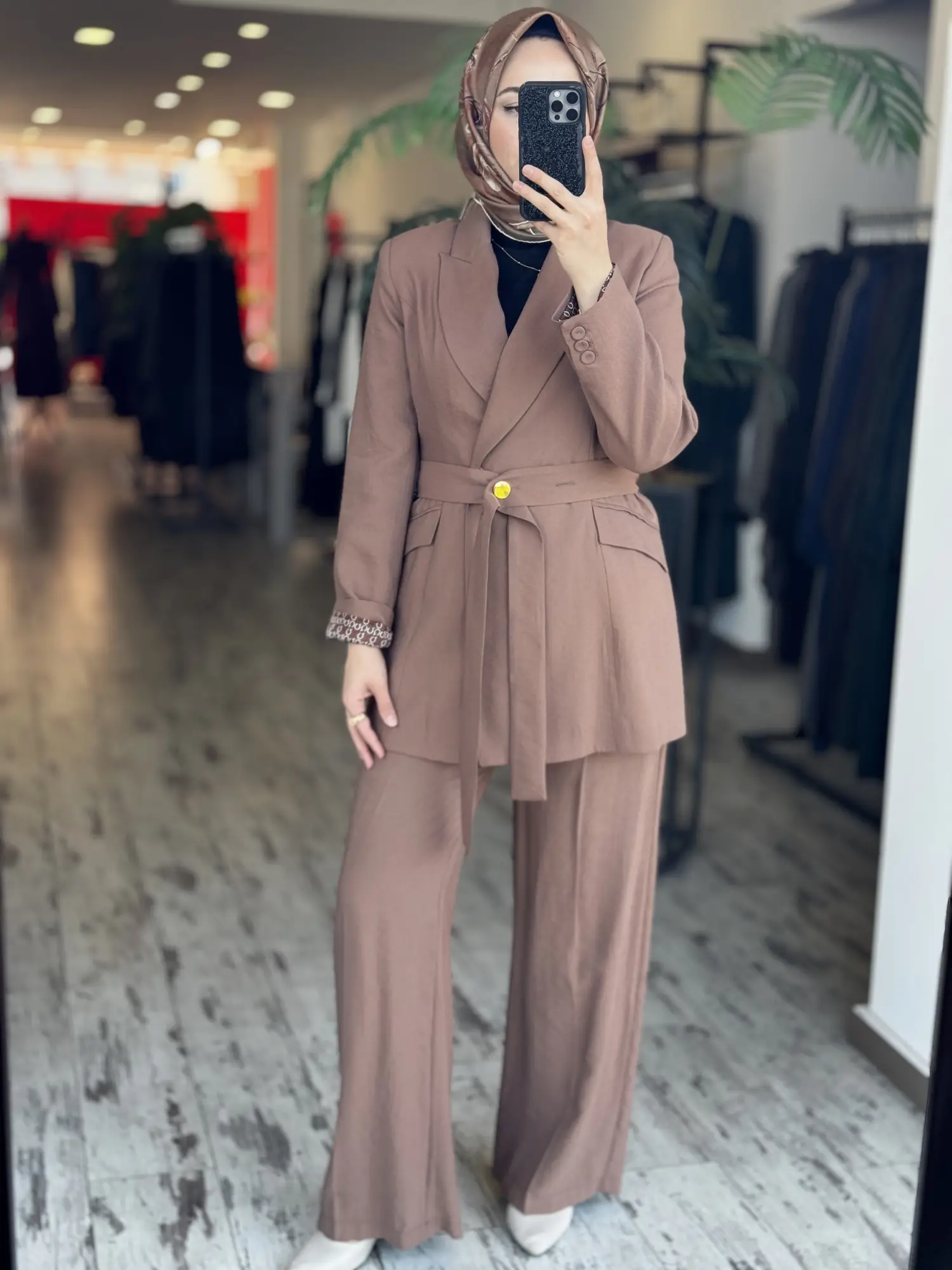 Qupra Astarı Desenli Blazer Ceket Pantolon Takım WAD12103
