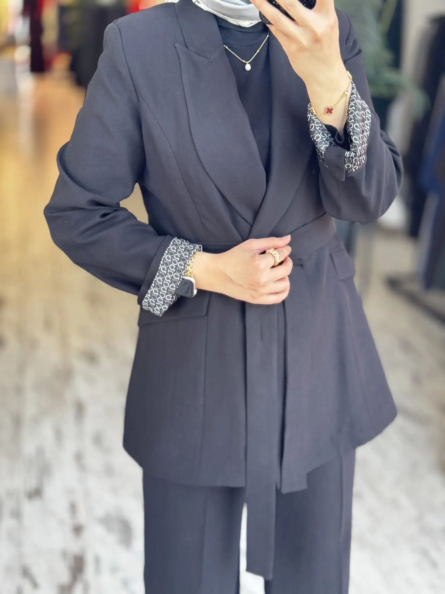 Qupra Astarı Desenli Blazer Ceket Pantolon Takım WAD12103