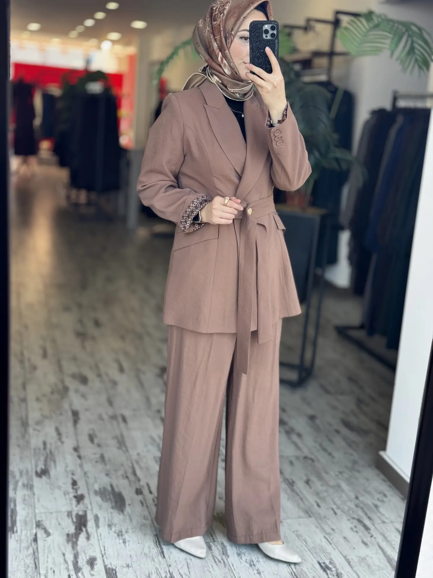 Qupra Astarı Desenli Blazer Ceket Pantolon Takım WAD12103