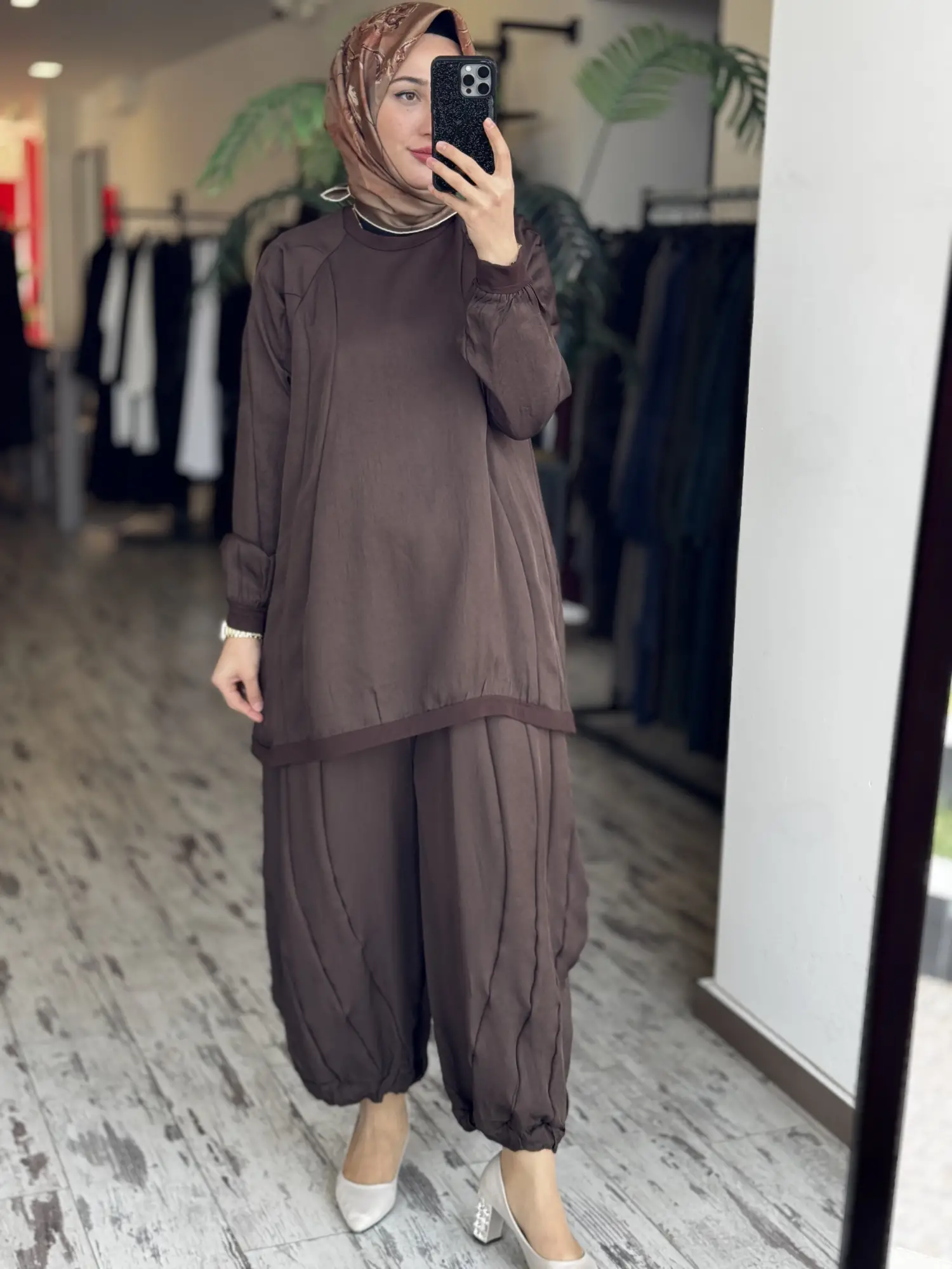 Misswhence Parça Detaylı Tunik Şalvar Pantolon Takım 39022