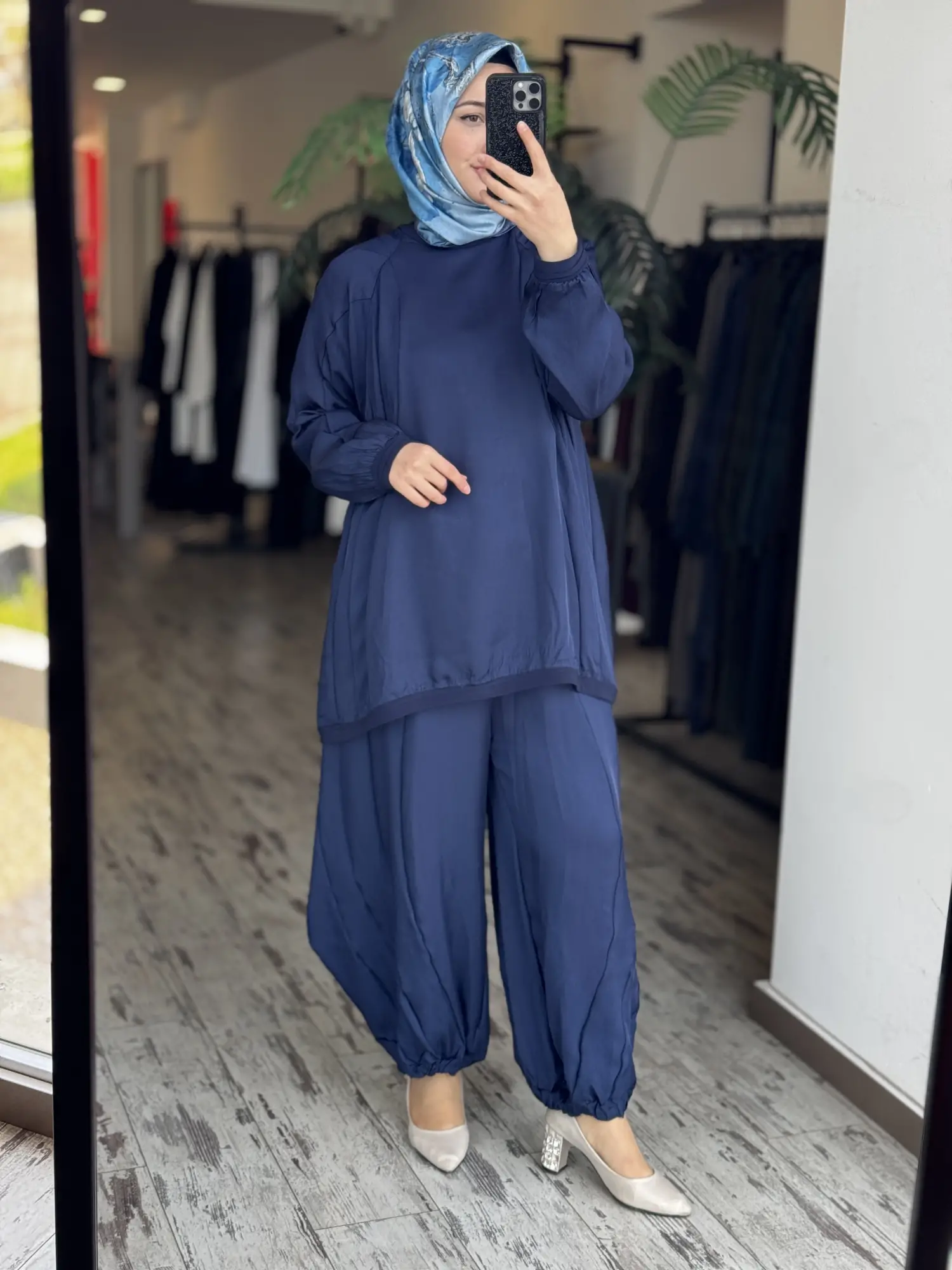 Misswhence Parça Detaylı Tunik Şalvar Pantolon Takım 39022