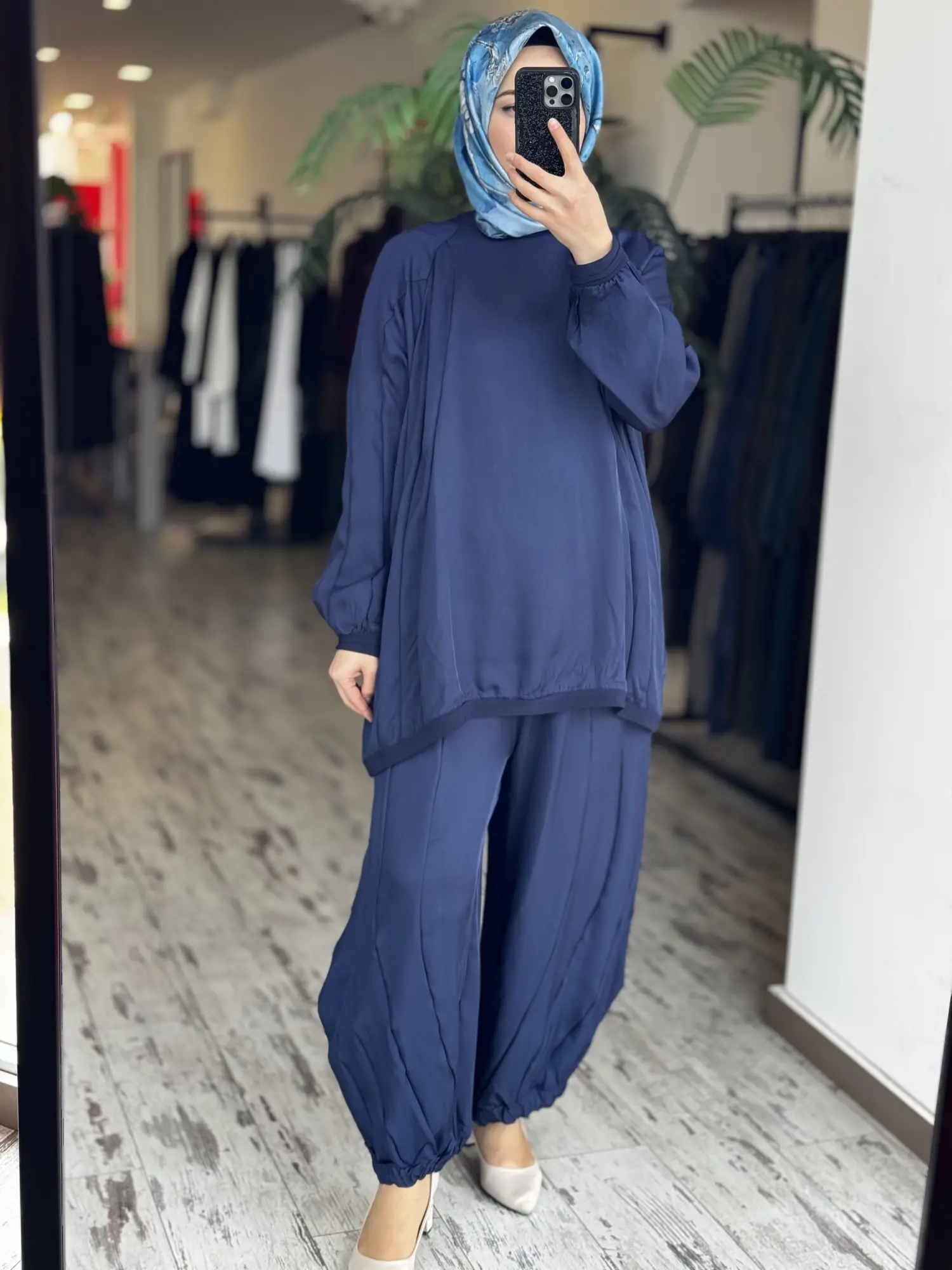 Misswhence Parça Detaylı Tunik Şalvar Pantolon Takım 39022