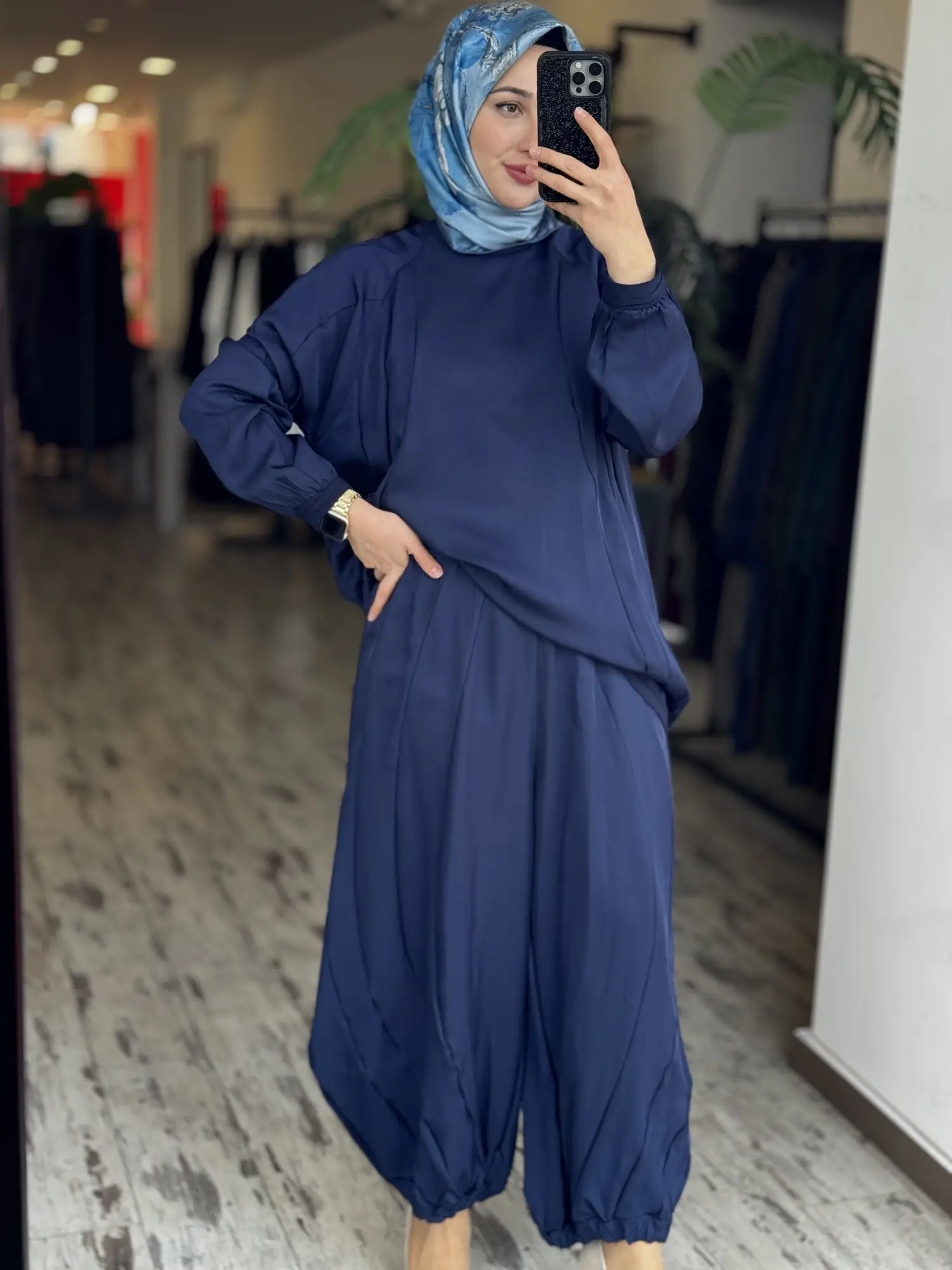 Misswhence Parça Detaylı Tunik Şalvar Pantolon Takım 39022