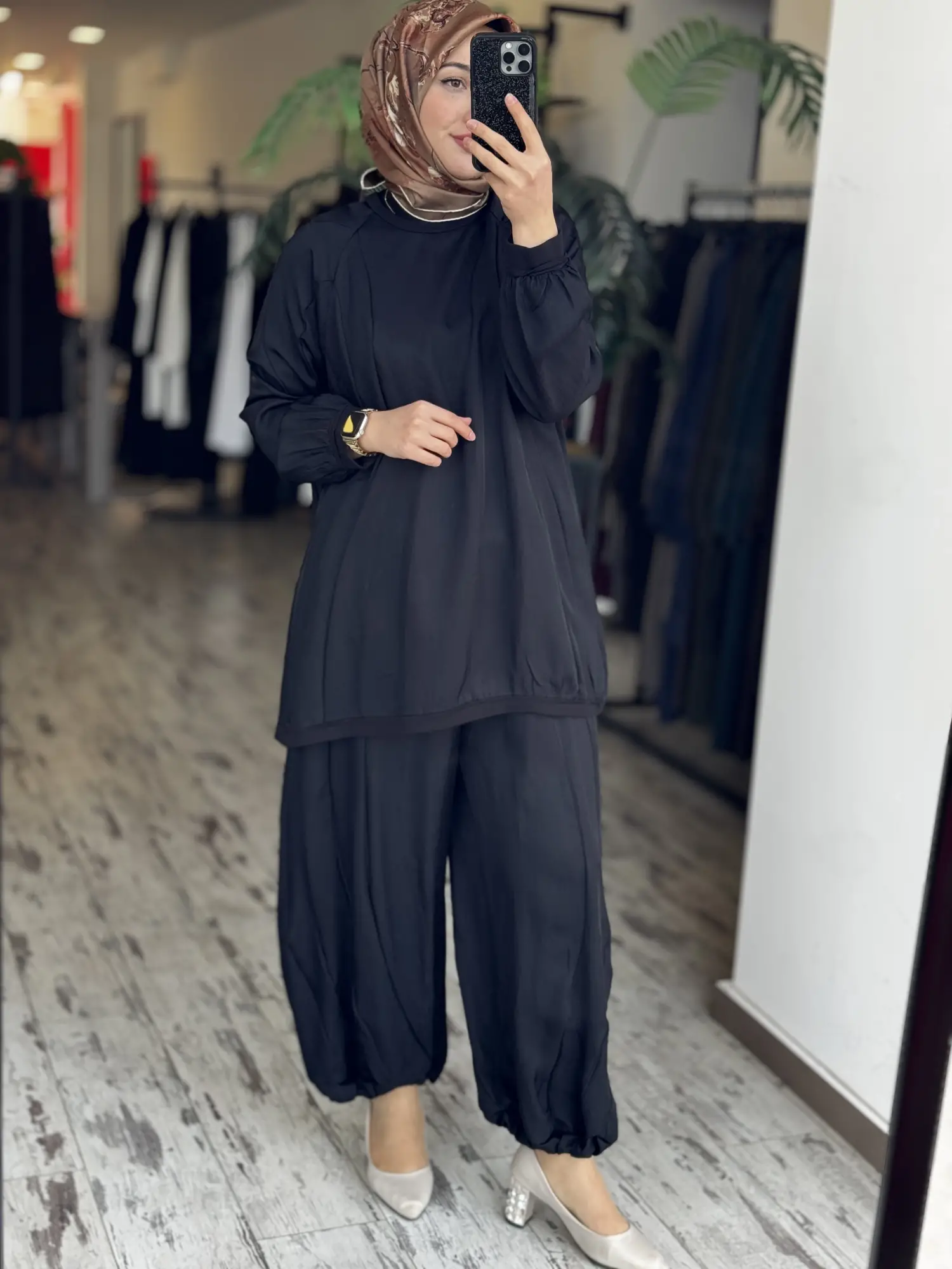 Misswhence Parça Detaylı Tunik Şalvar Pantolon Takım 39022