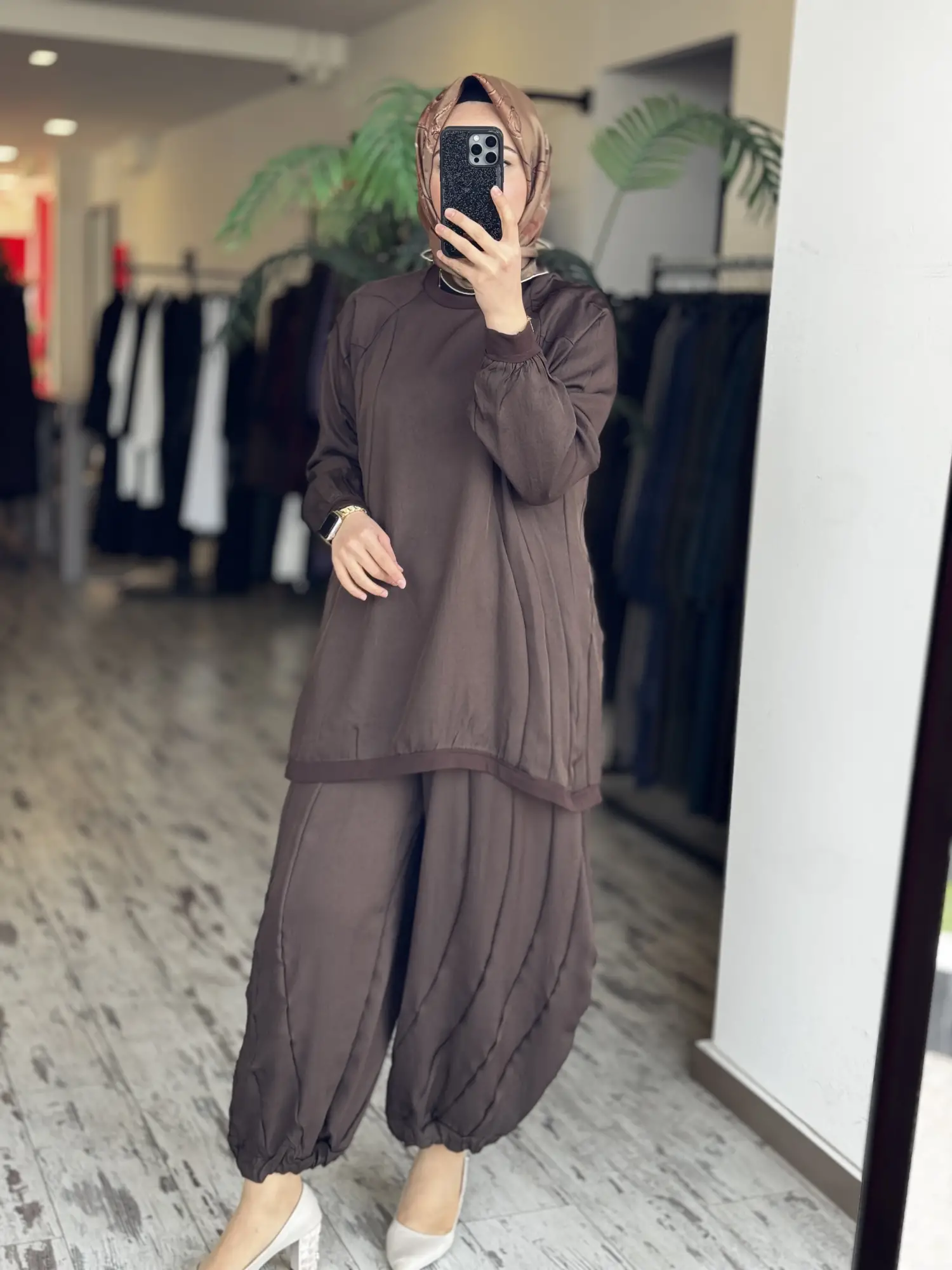 Misswhence Parça Detaylı Tunik Şalvar Pantolon Takım 39022