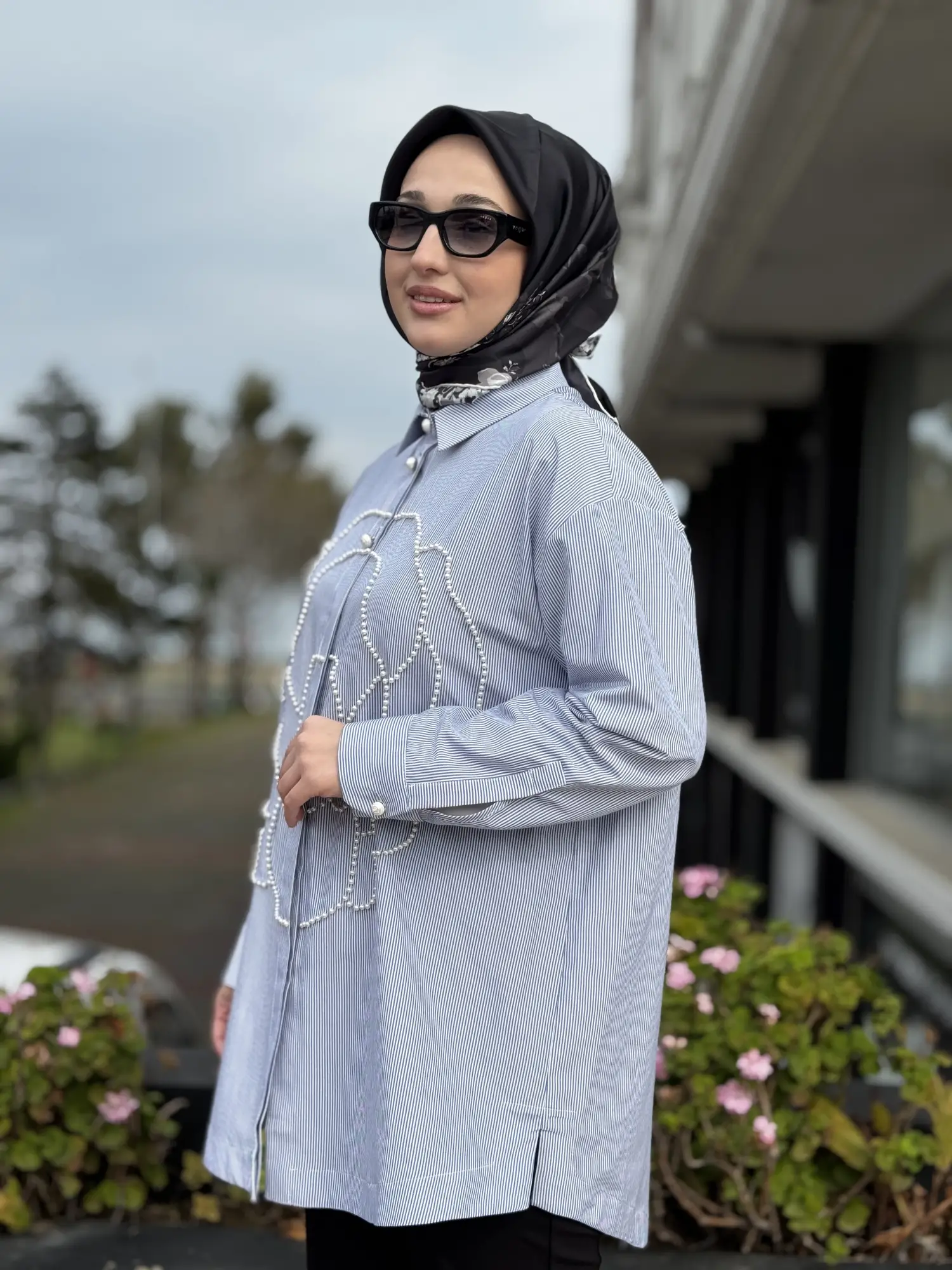 Ghisa İncili Çizgili Gömlek G4318