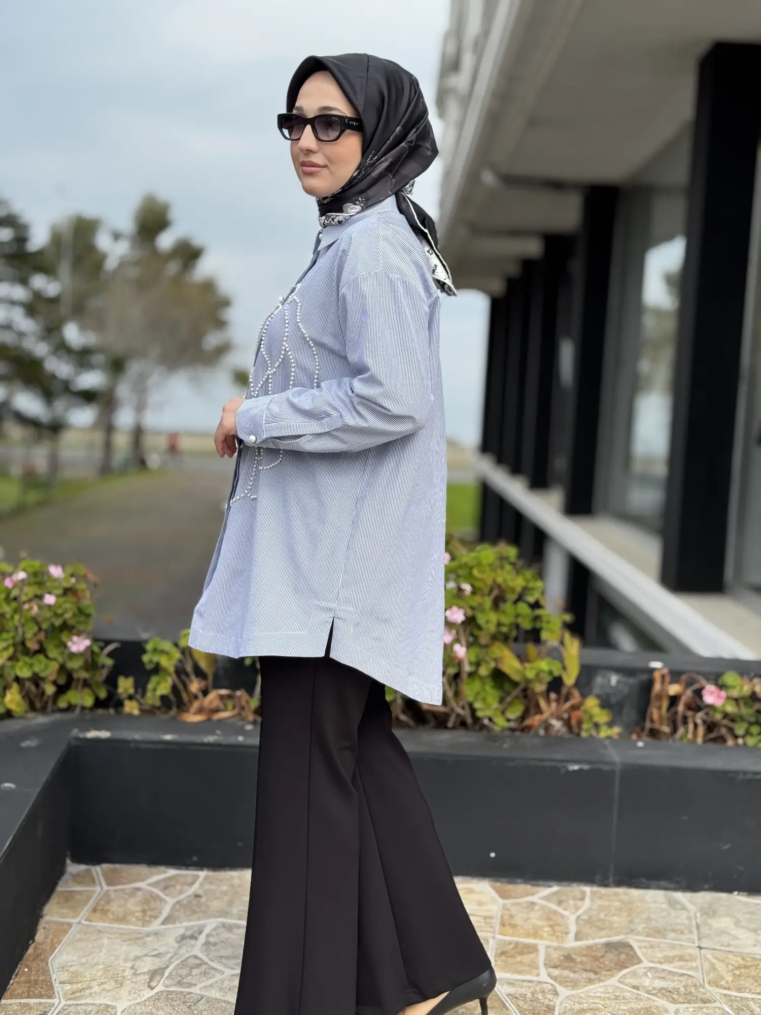 Ghisa İncili Çizgili Gömlek G4318