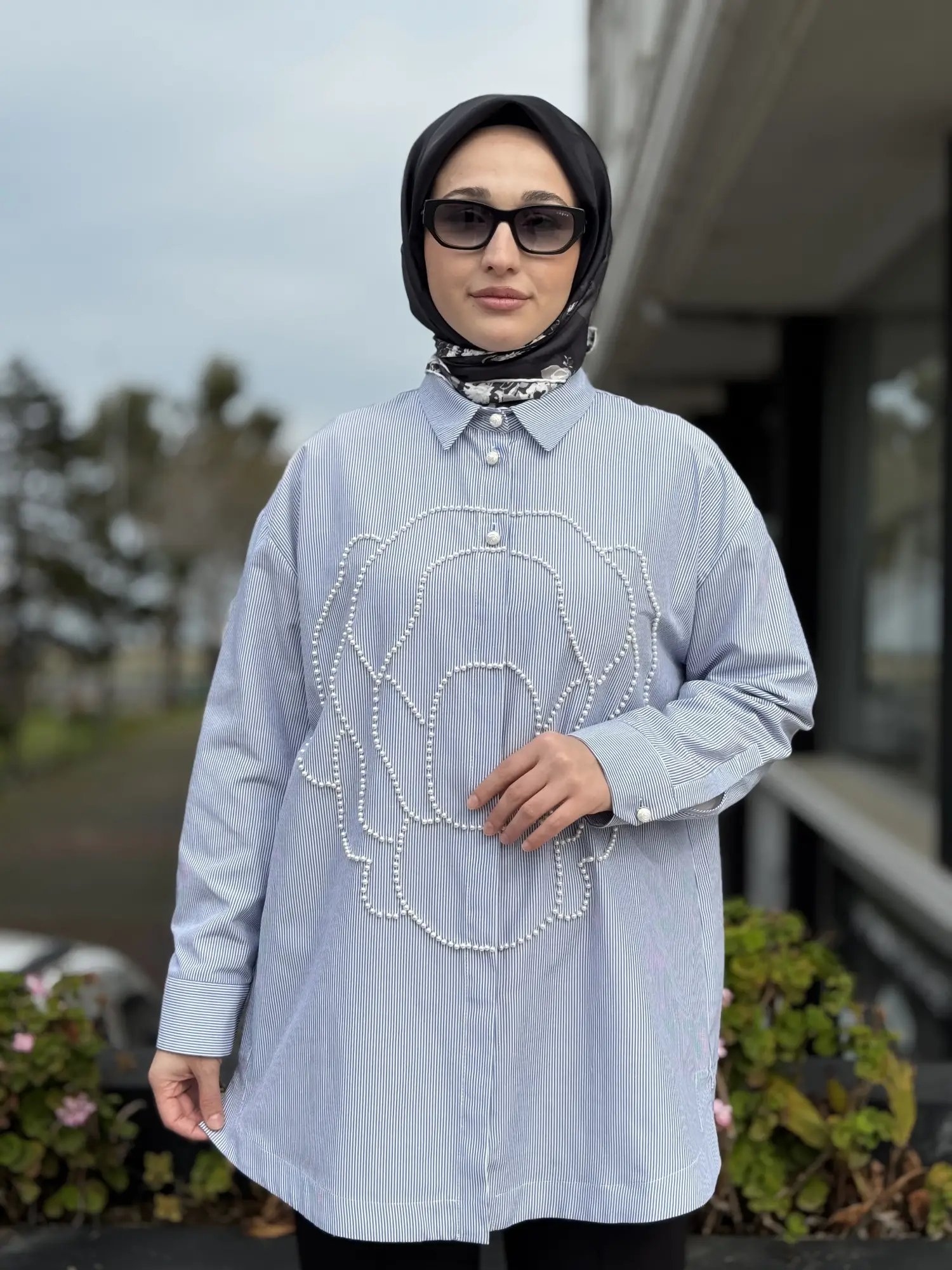 Ghisa İncili Çizgili Gömlek G4318