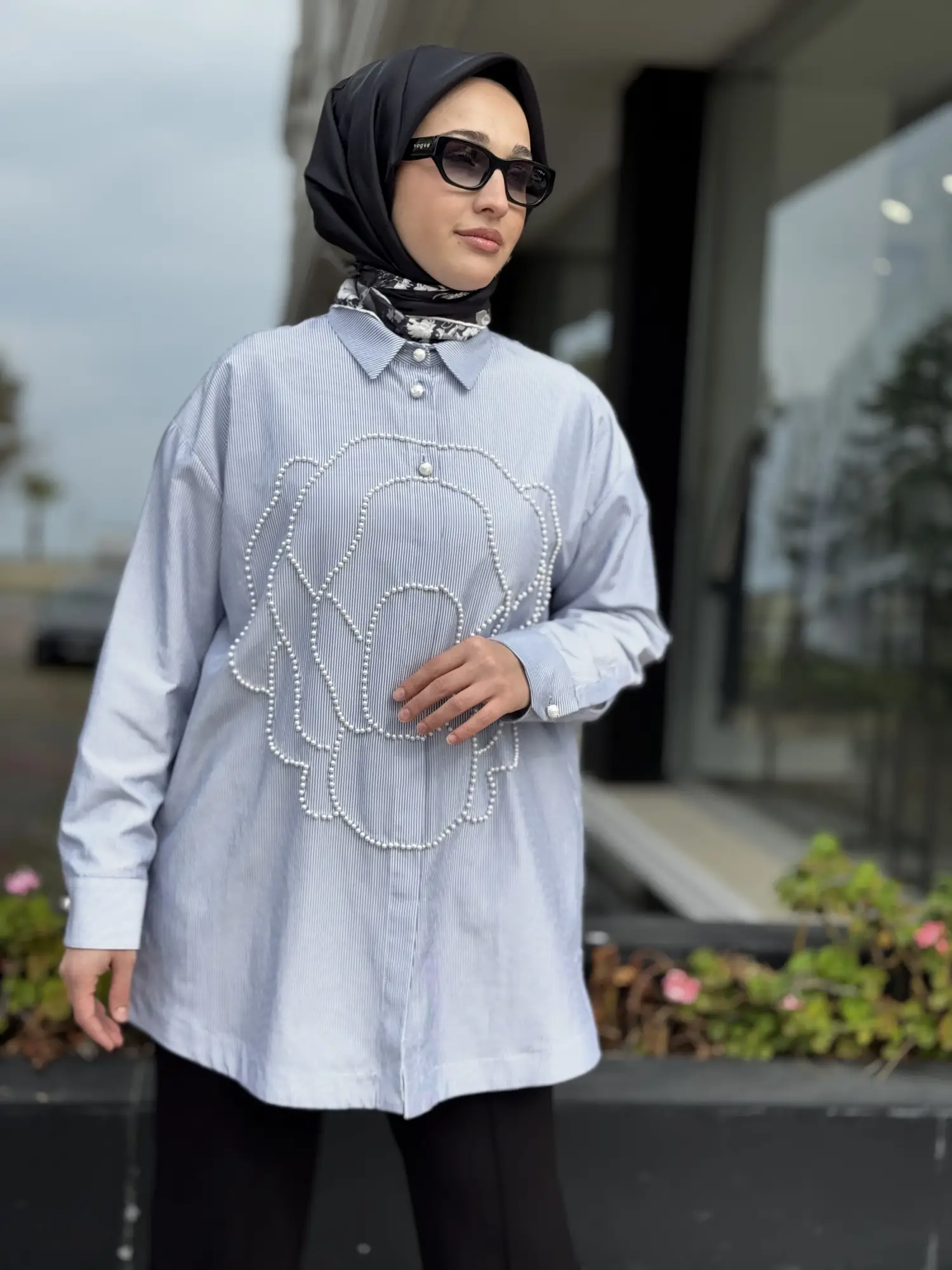 Ghisa İncili Çizgili Gömlek G4318