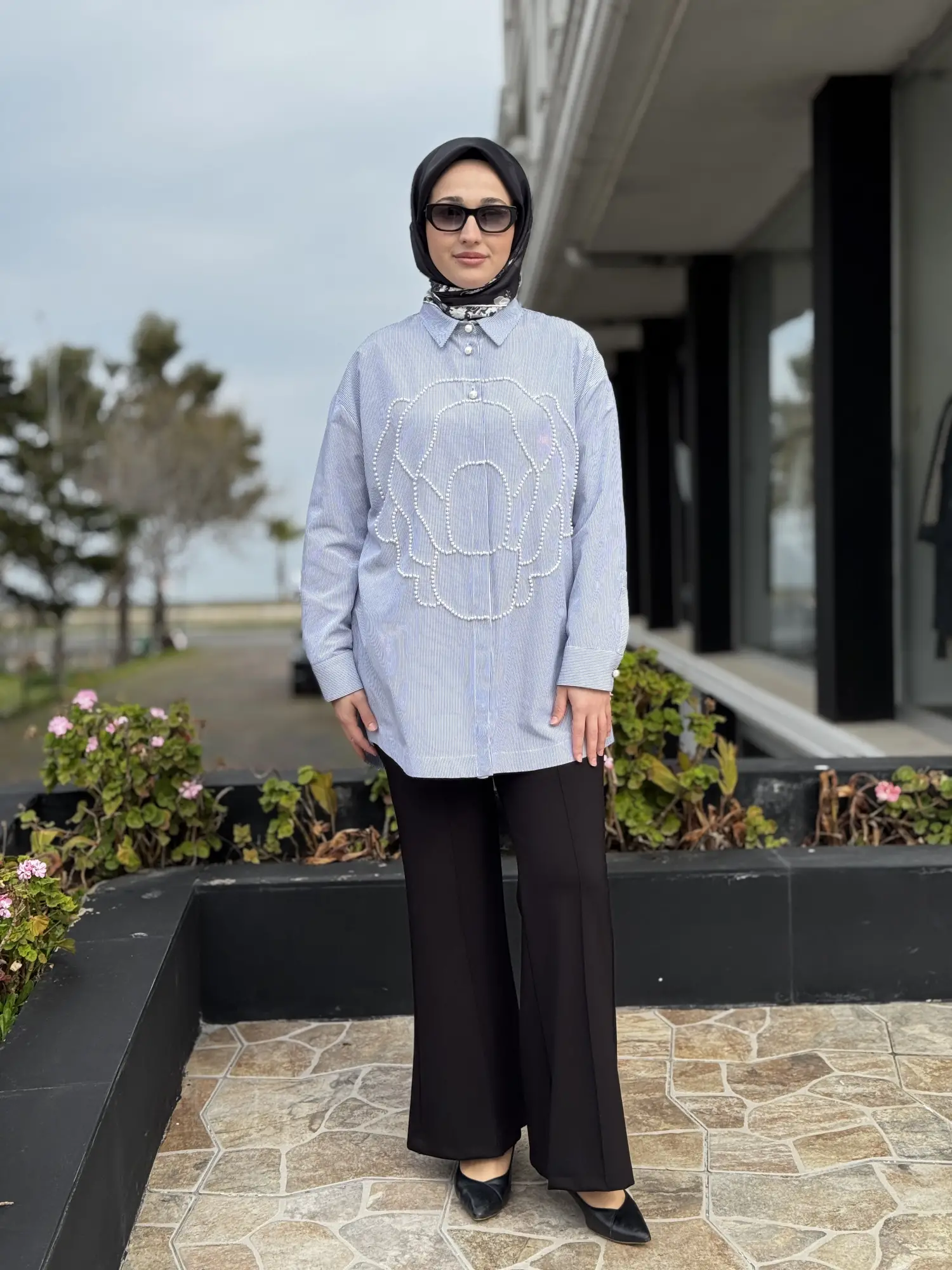 Ghisa İncili Çizgili Gömlek G4318