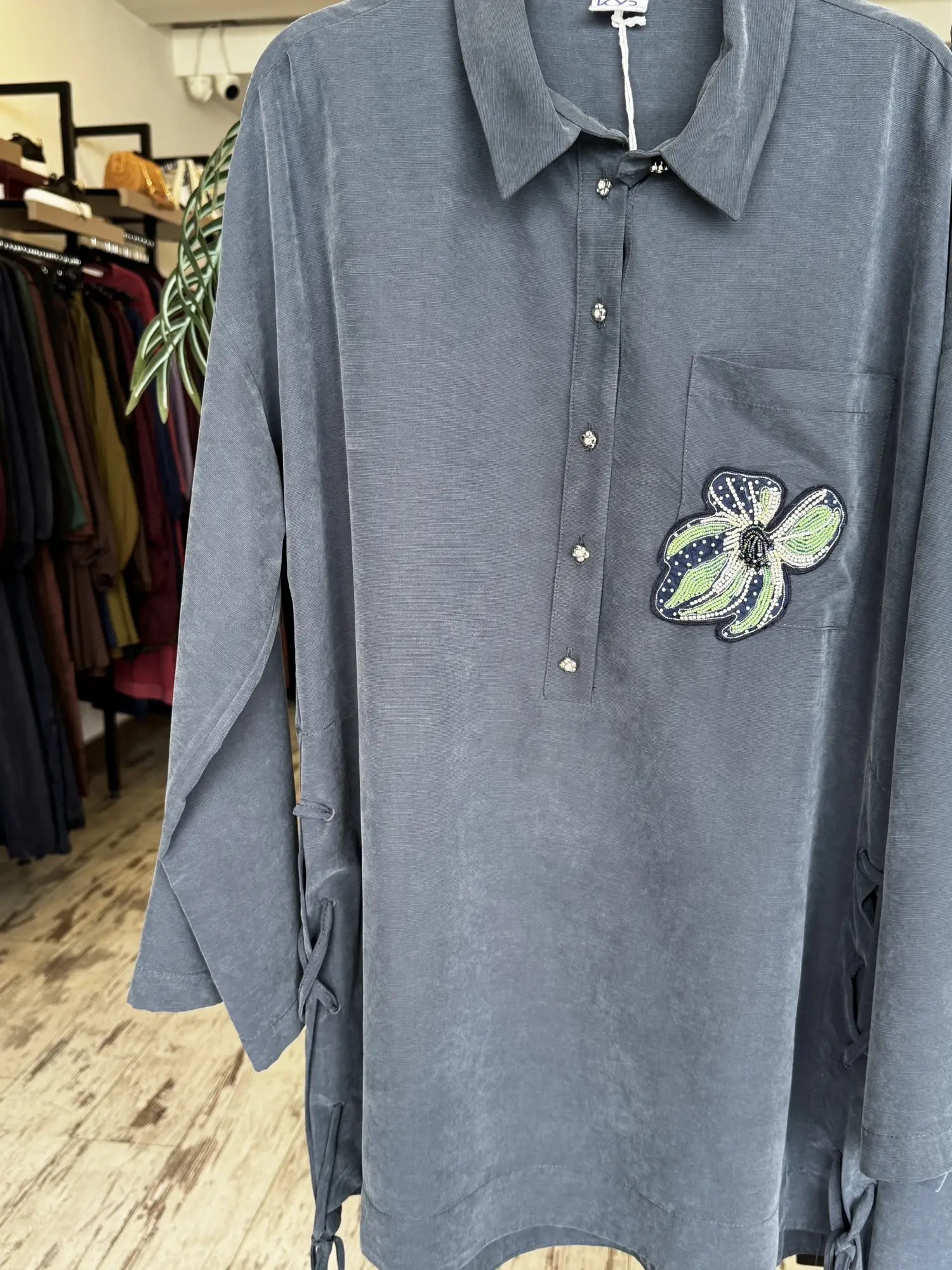 Cebi Boncuk İşlemeli Yağları Bağcıklı Tunik KA81050