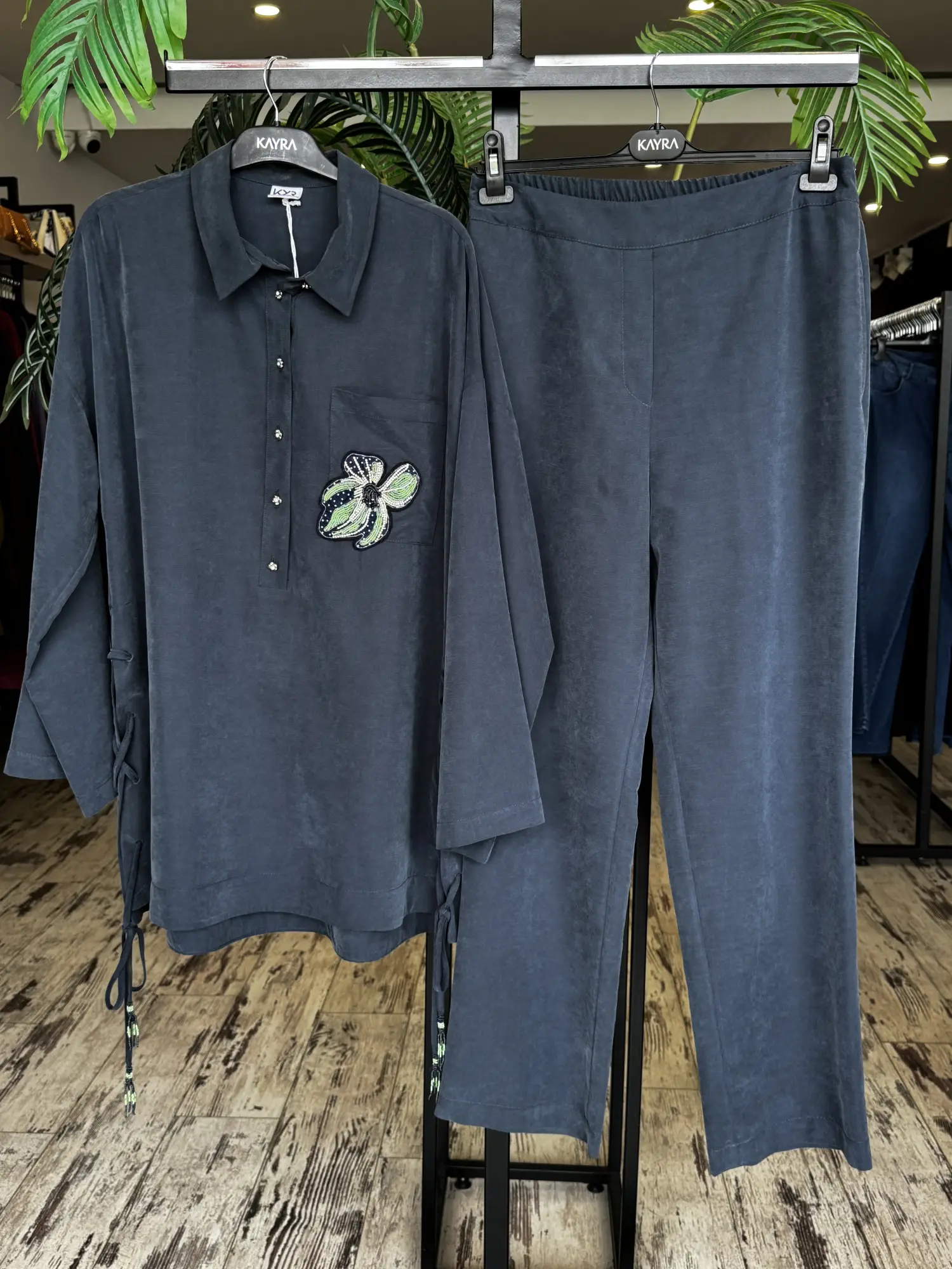 Cebi Boncuk İşlemeli Yağları Bağcıklı Tunik KA81050