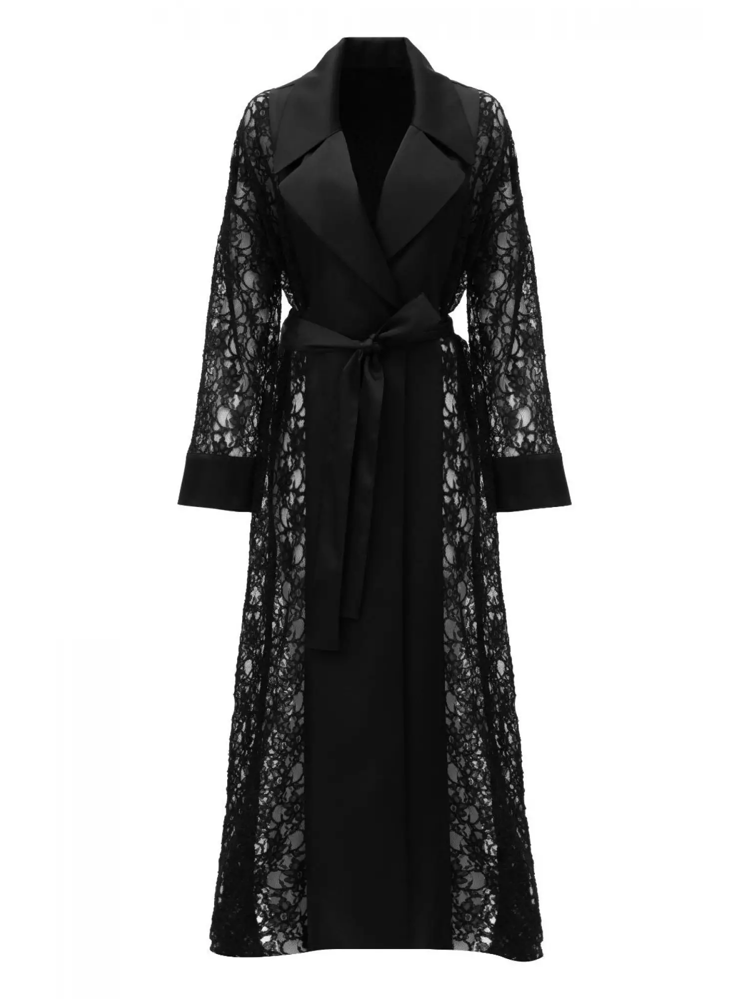 Zems Güpür ve Saten Kombinli Çık Abaya 2802