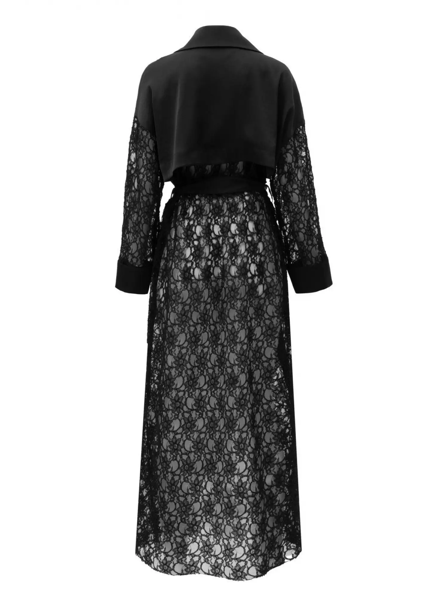 Zems Güpür ve Saten Kombinli Çık Abaya 2802