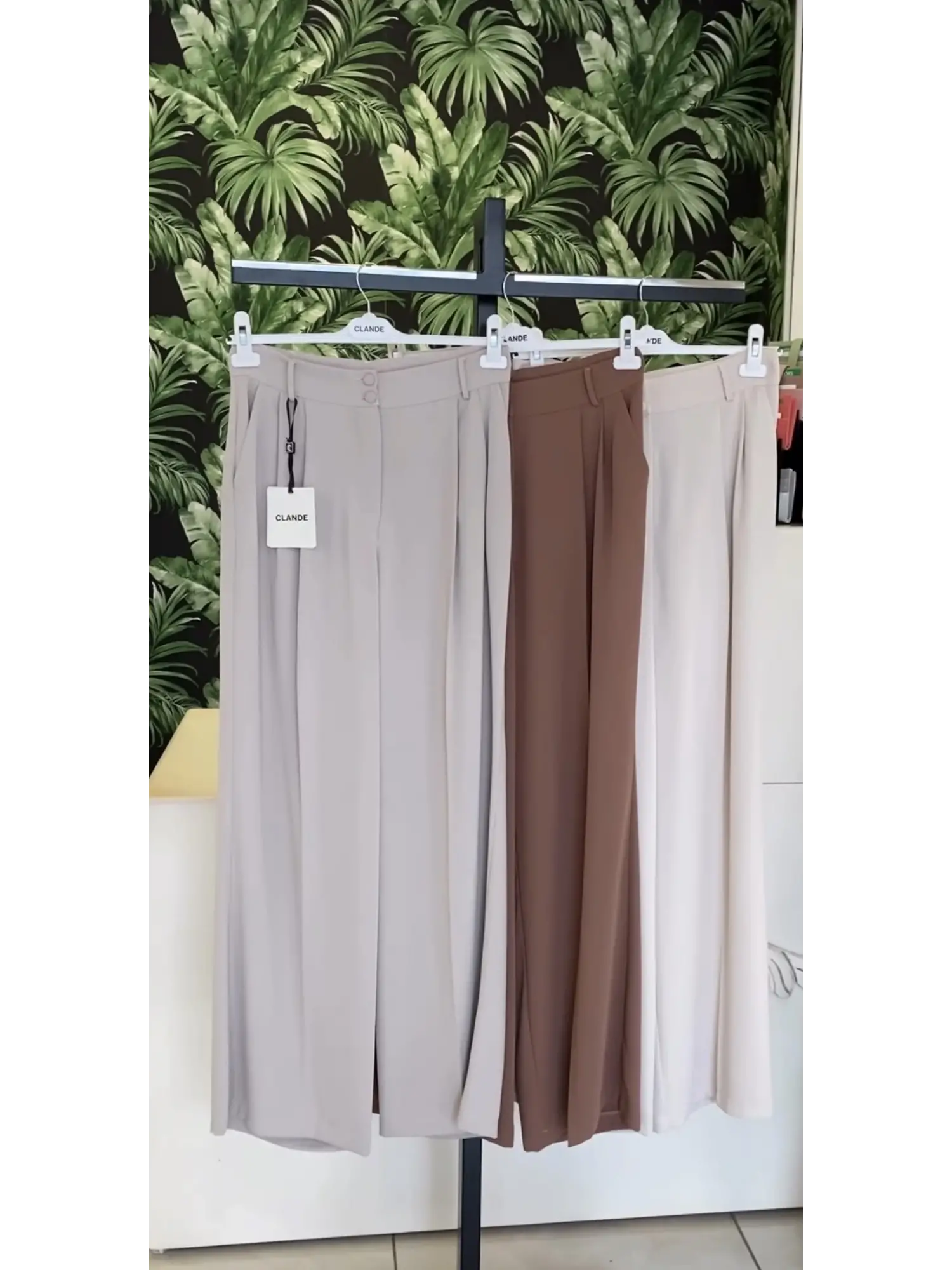 Clande Önü Nervürlü Cepli Palazzo Pantolon