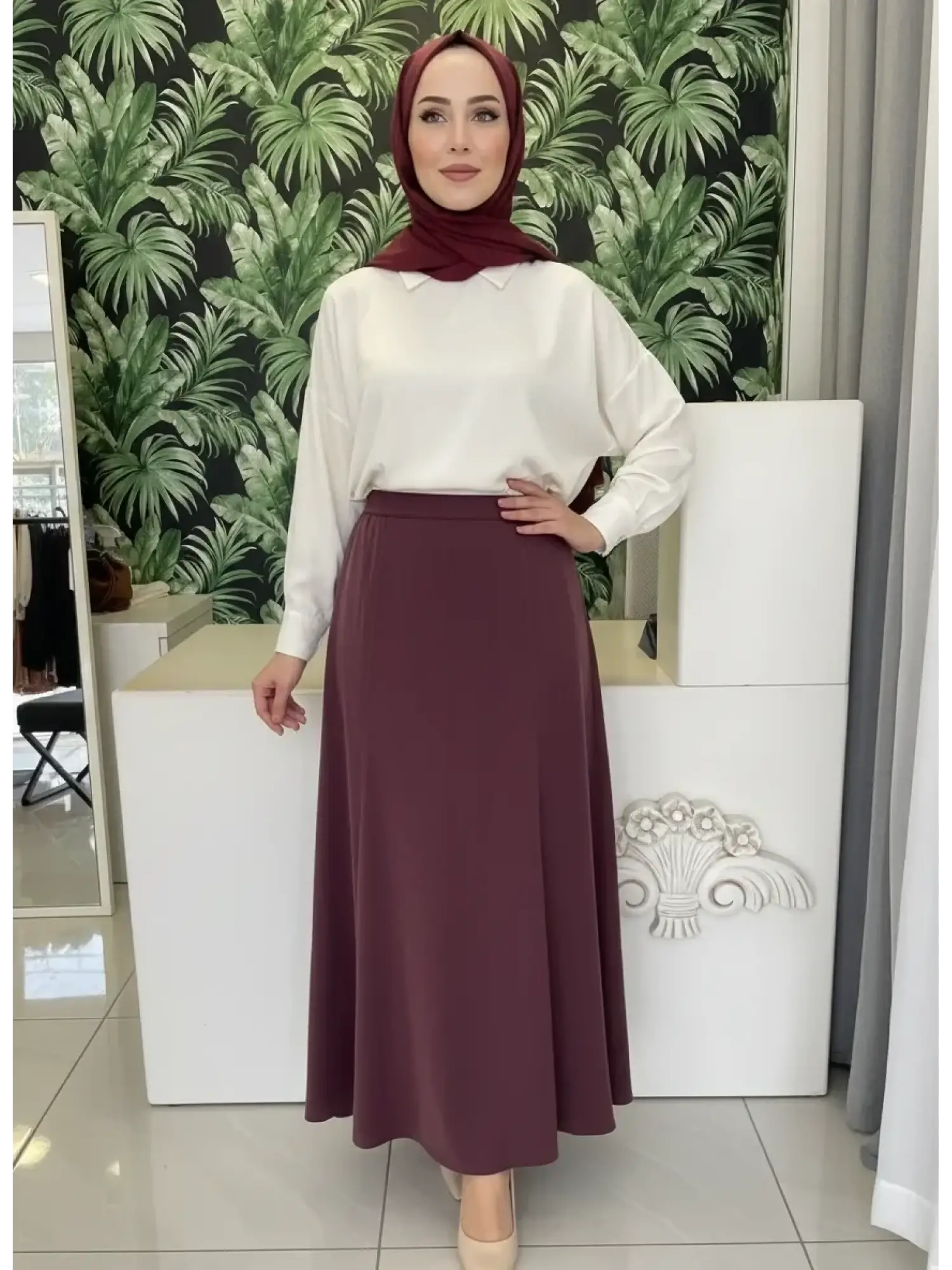 Clande Cupra İpek Etek