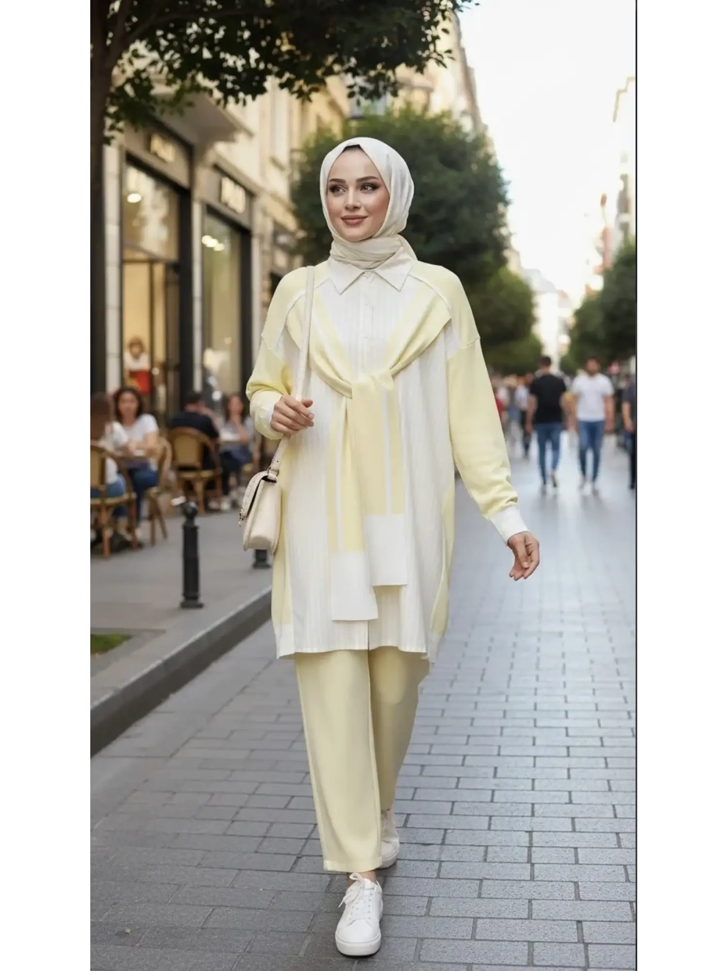 Tığ Triko Önden Bağlamalı Triko Detaylı Gömlek GML22125