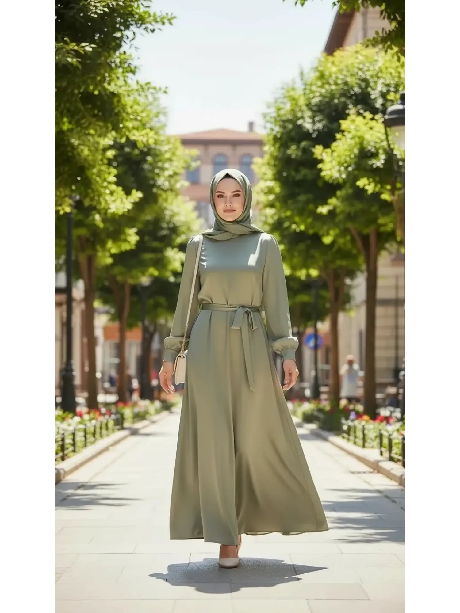 QooQ Store Beli Kuşaklı Şık Elbise 26SS404