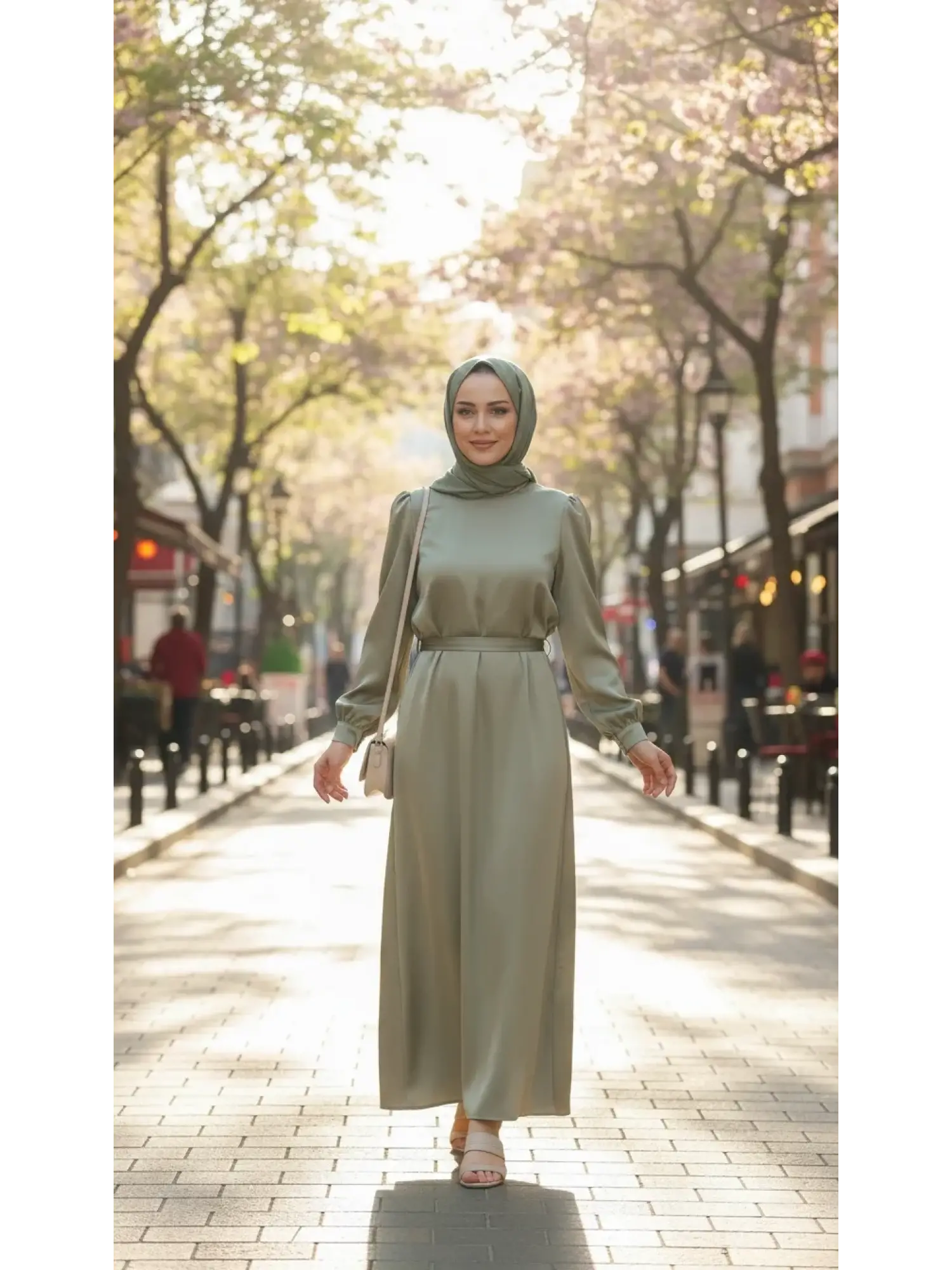 QooQ Store Beli Kuşaklı Şık Elbise 26SS404