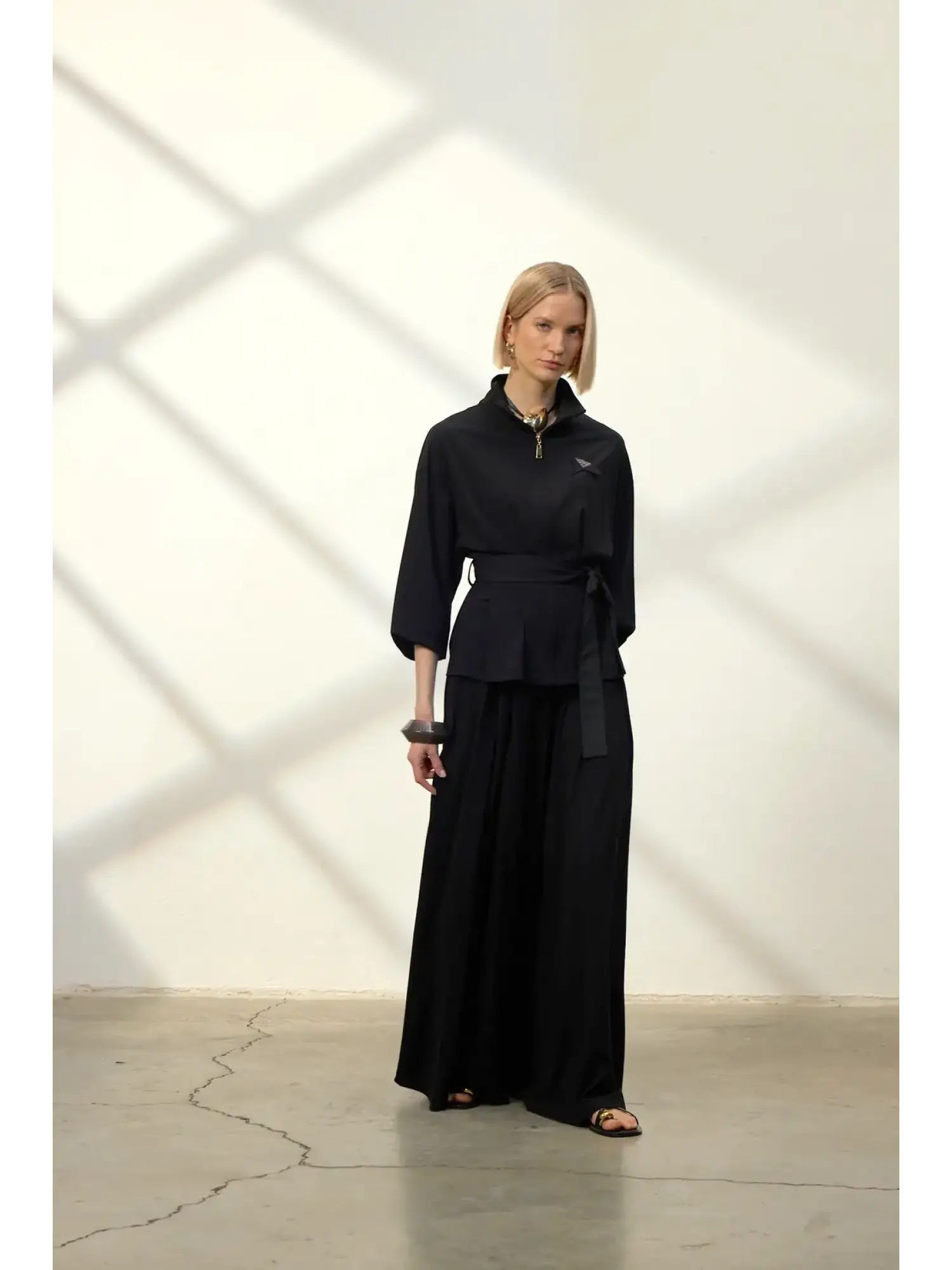 Qupra Kemerli Modal Ceket Etek Pantolon Takım WAD1226