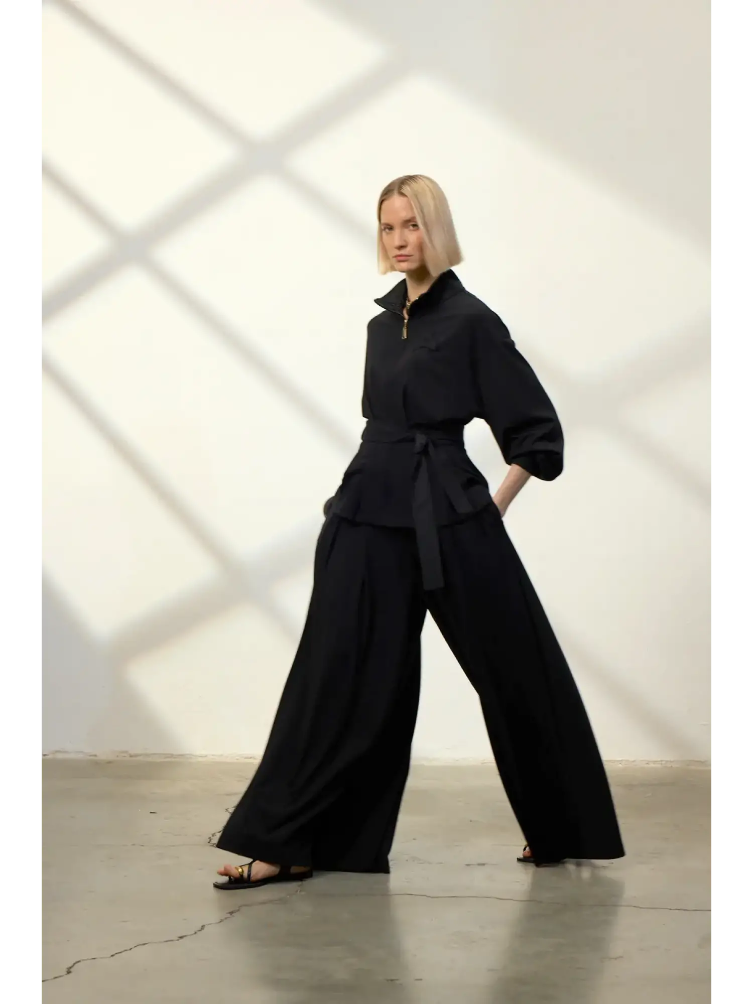 Qupra Kemerli Modal Ceket Etek Pantolon Takım WAD1226