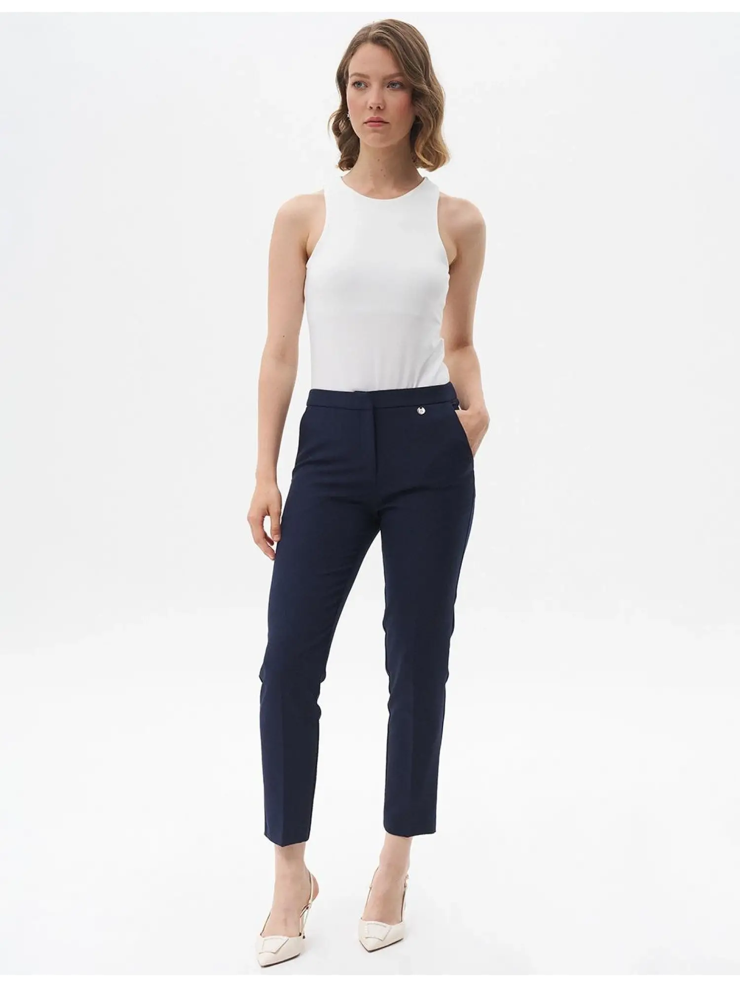 Kayra Normal Bel Kalem Paça Cepli Pantolon KA19516