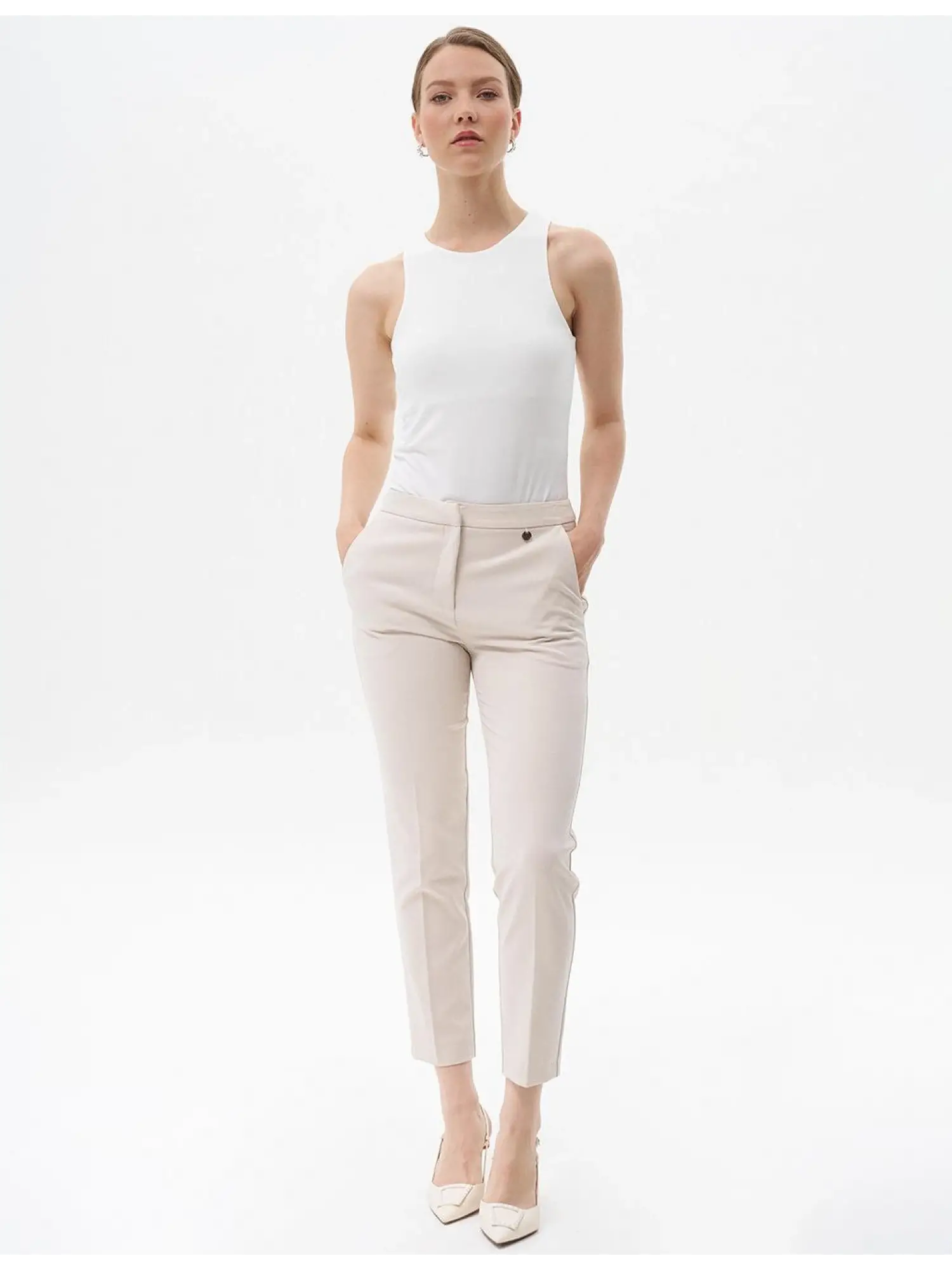 Kayra Normal Bel Kalem Paça Cepli Pantolon KA19516