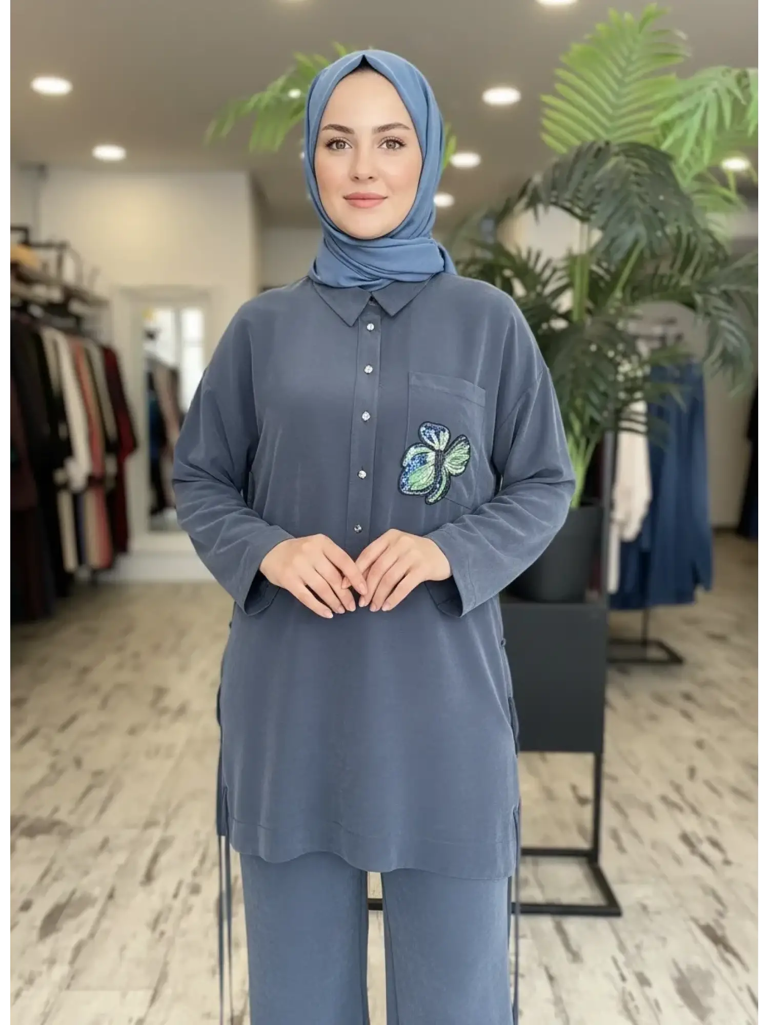 Cebi Boncuk İşlemeli Yağları Bağcıklı Tunik KA81050