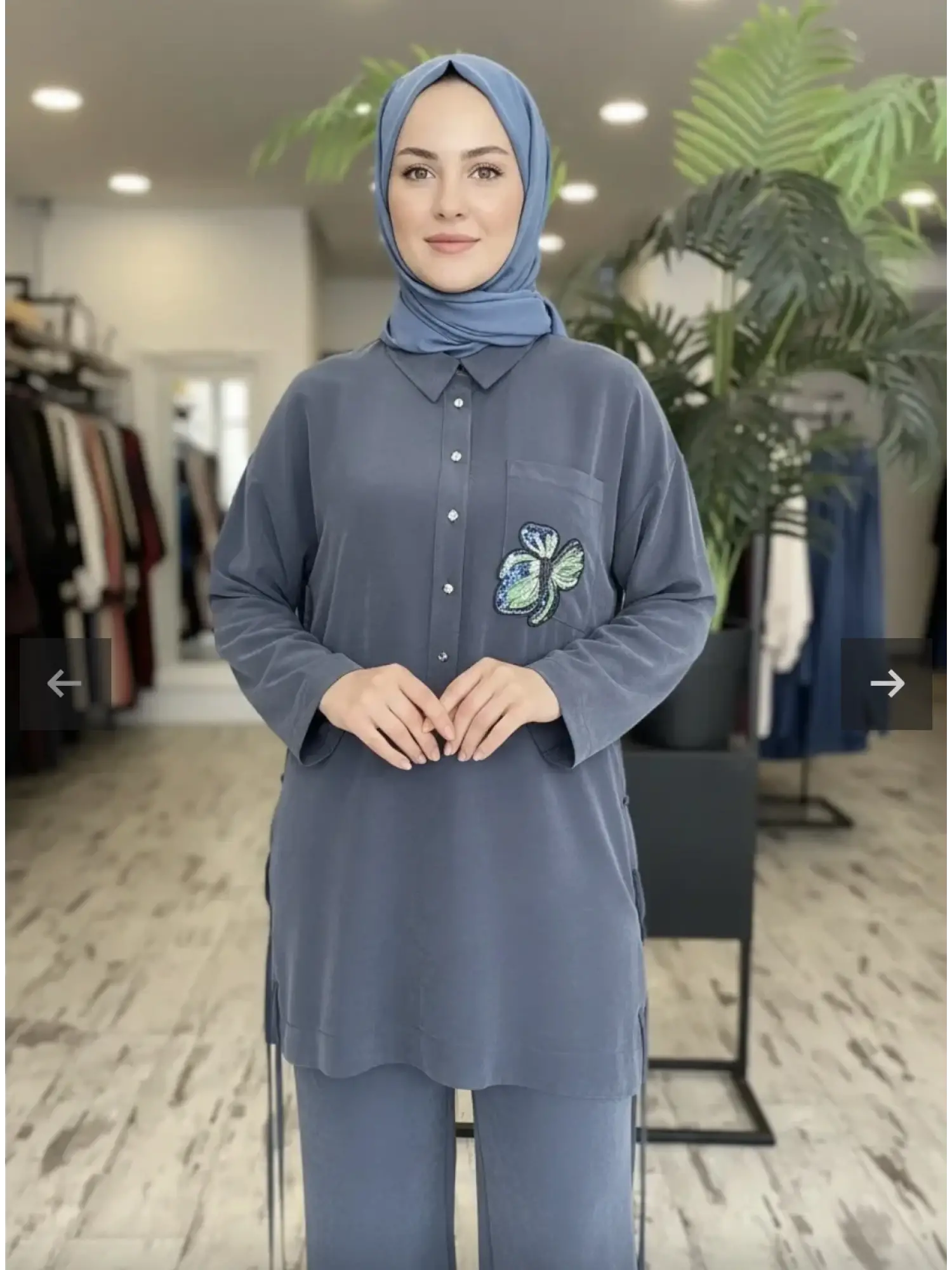 Cebi Boncuk İşlemeli Yağları Bağcıklı Tunik KA81050