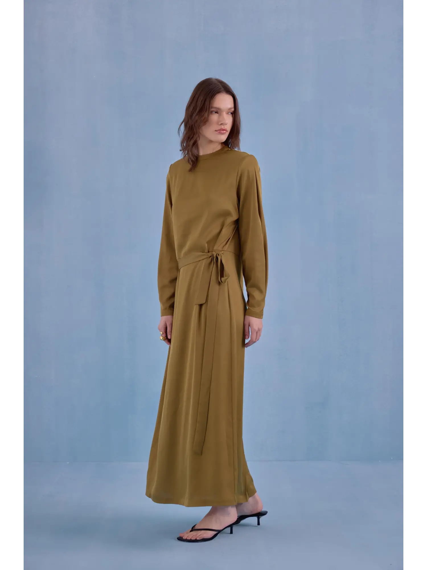 QooQ Store Beli Kuşaklı Şık Elbise 26SS404