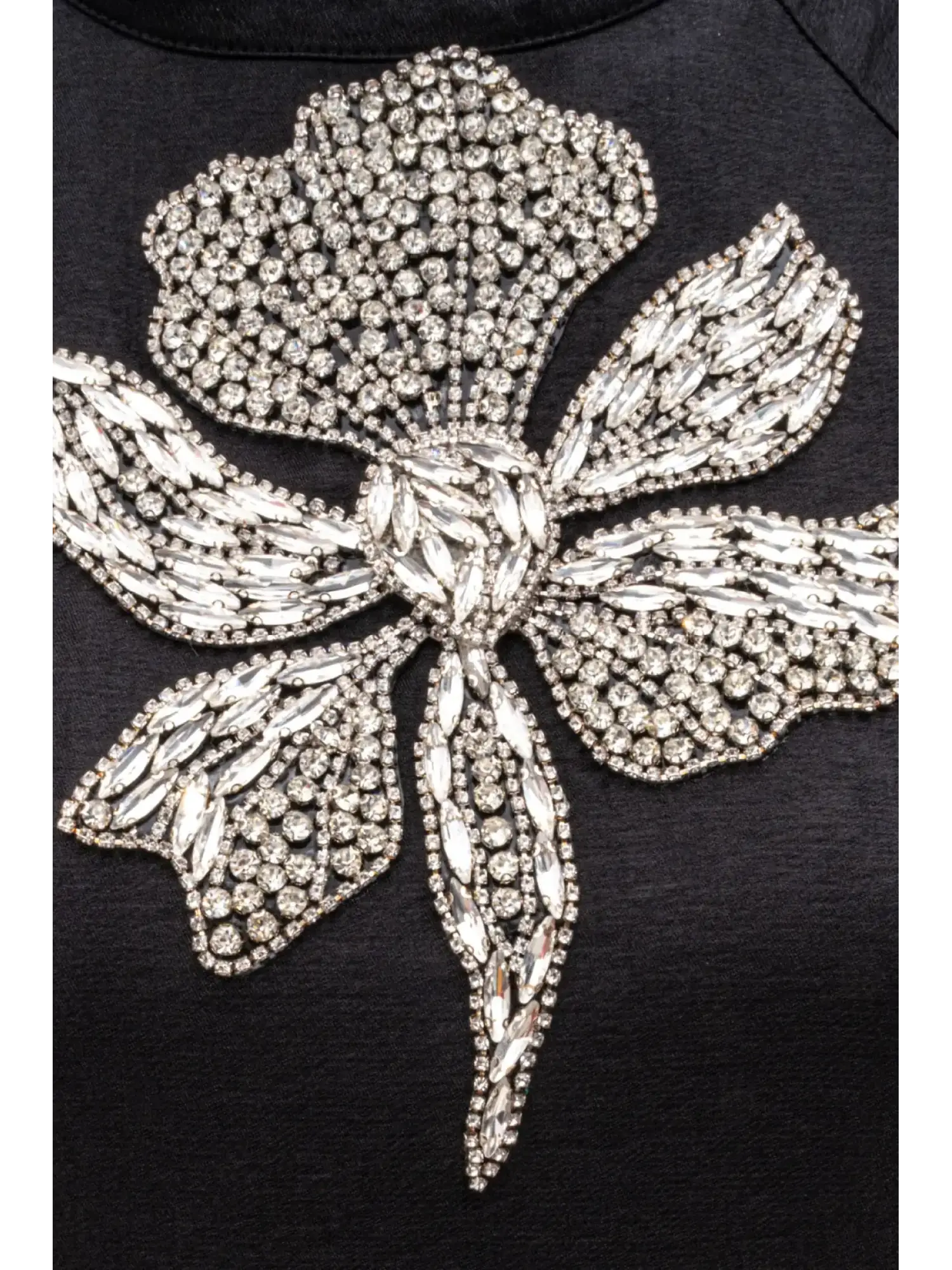 Zems Önü Kristal Çiçek İşlemeli Şık Elbise 2815