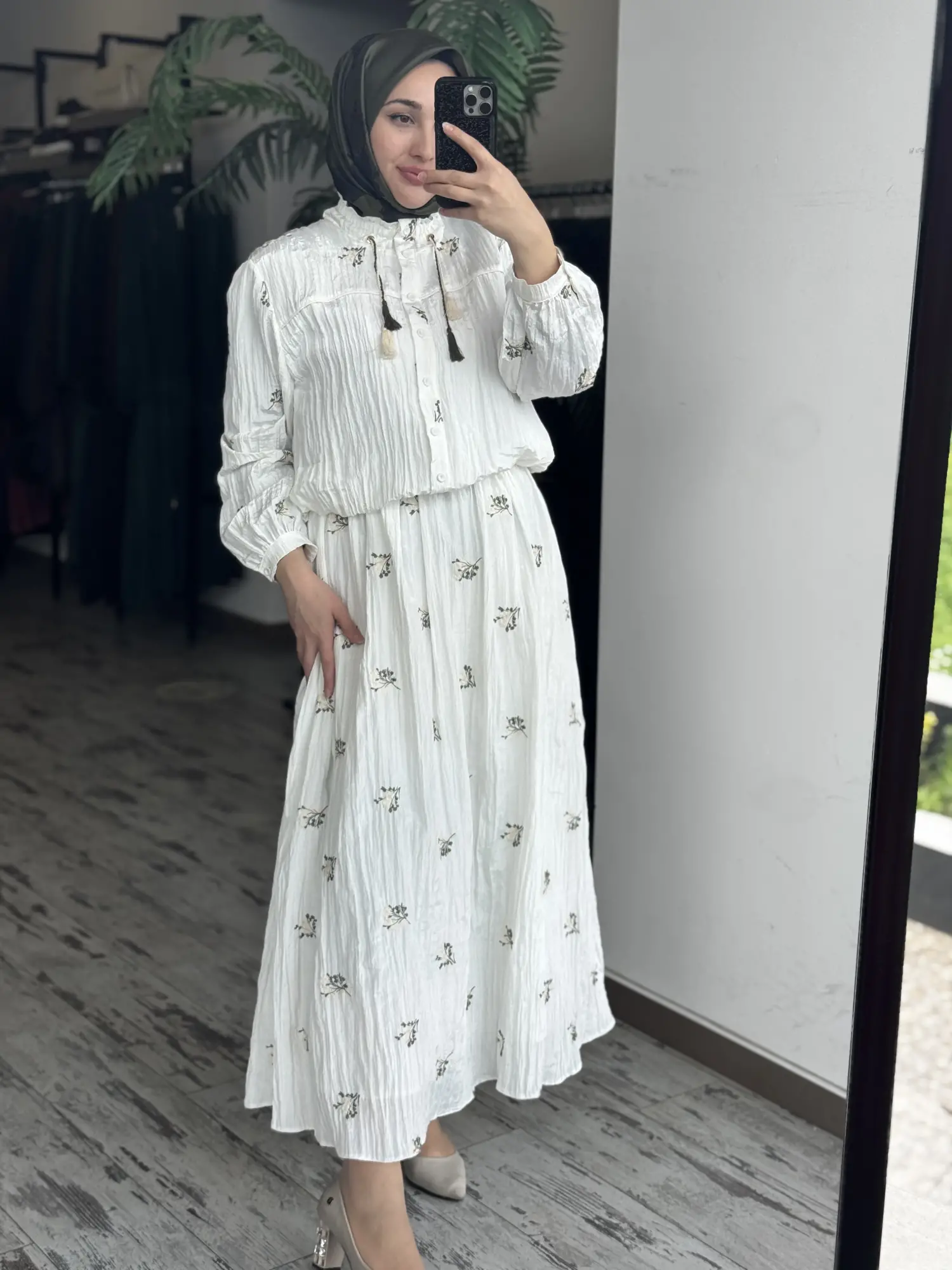 Clande Nakış İşlemeli Kraş Bomber Ceket Etek Takım