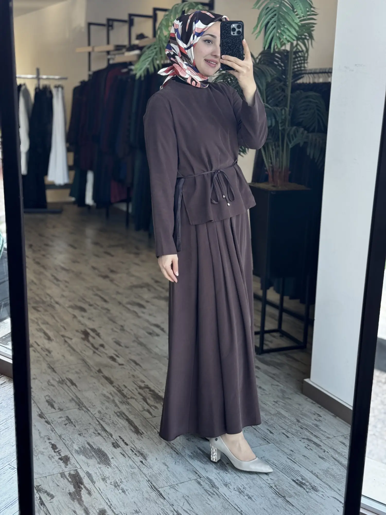 Almarwah Arkası Saten Detaylı Eteği Korsaj Detaylı Bluz Etek Takım 202963