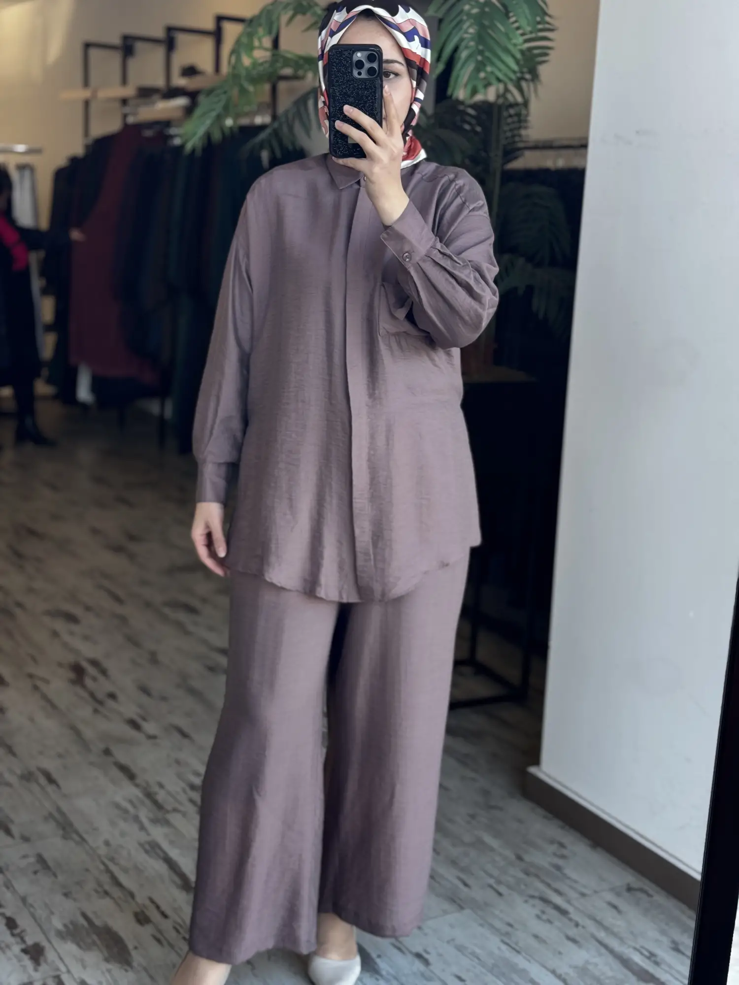 Almarwah Cep Detaylı Tencel Gömlek Pantolon Takım 202978