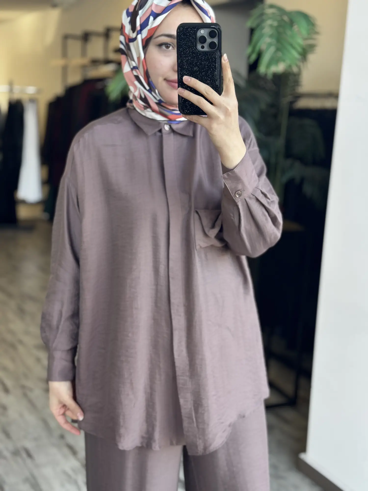 Almarwah Cep Detaylı Tencel Gömlek Pantolon Takım 202978