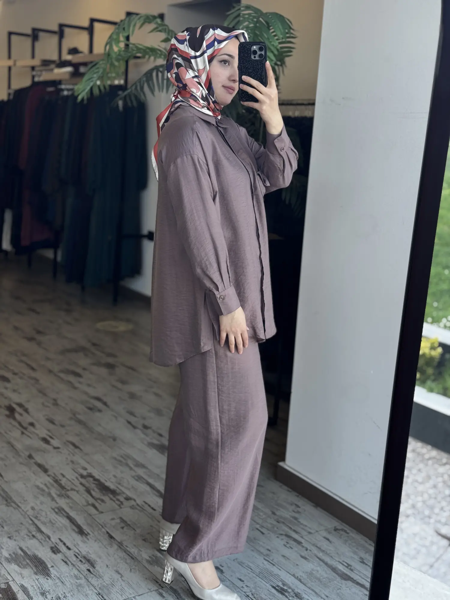 Almarwah Cep Detaylı Tencel Gömlek Pantolon Takım 202978