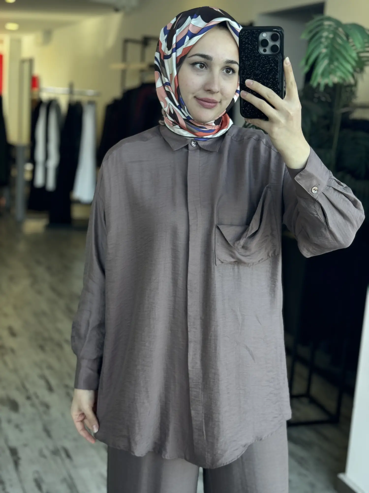Almarwah Cep Detaylı Tencel Gömlek Pantolon Takım 202978