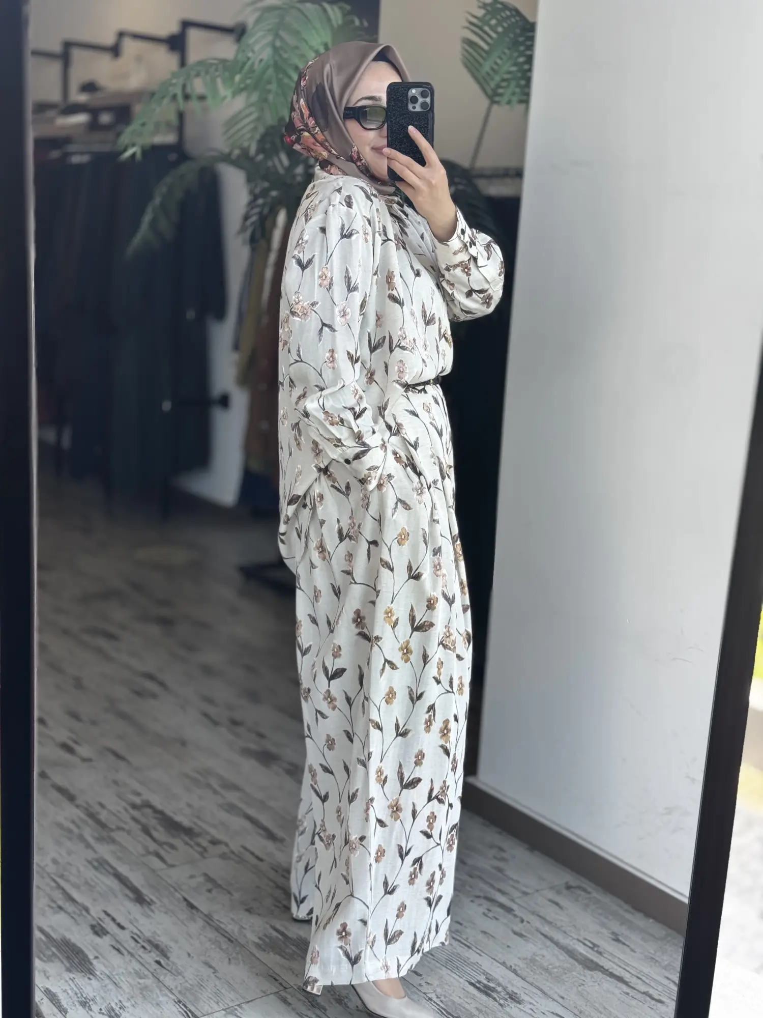 Vuu Jakarlı Çiçek Desenli Tunik Pantolon Takım
