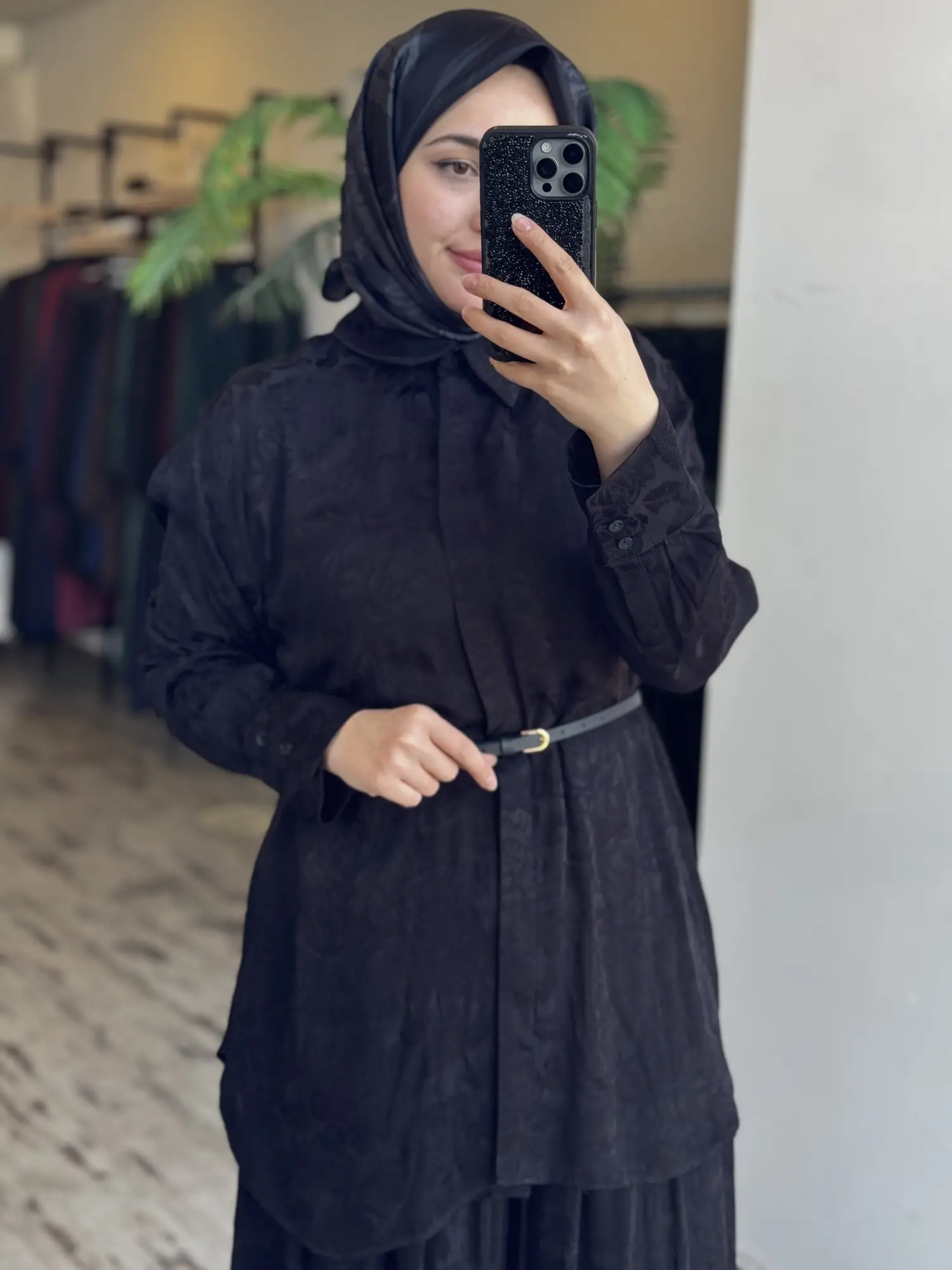 Vuu Jakarlı Siyah Gömlek Pantolon Takım