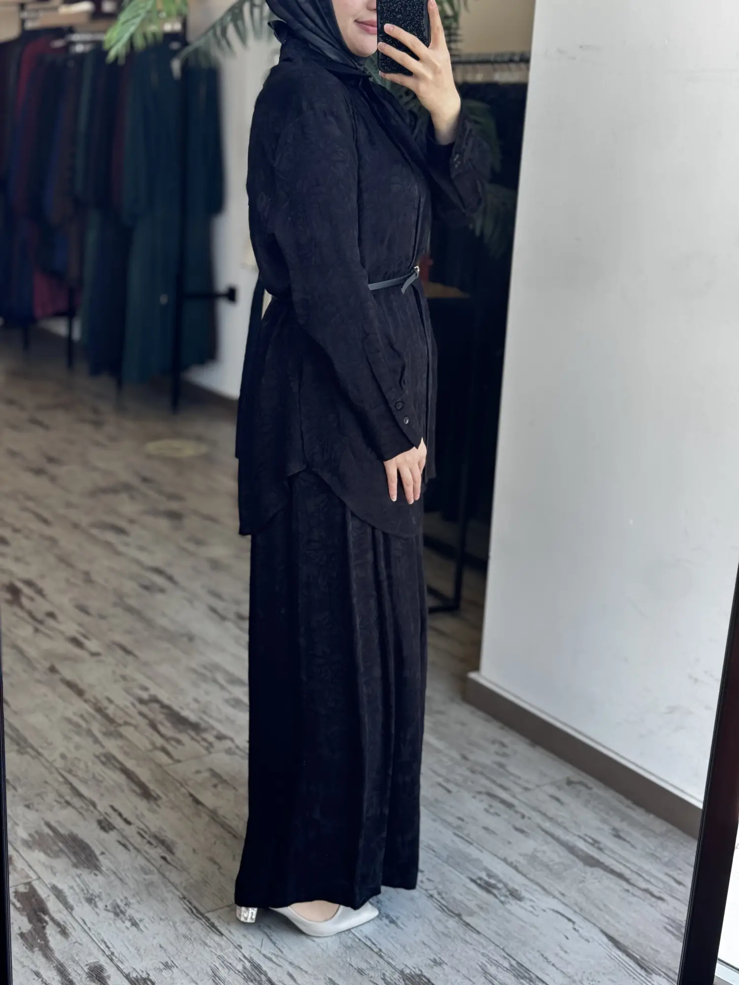 Vuu Jakarlı Siyah Gömlek Pantolon Takım