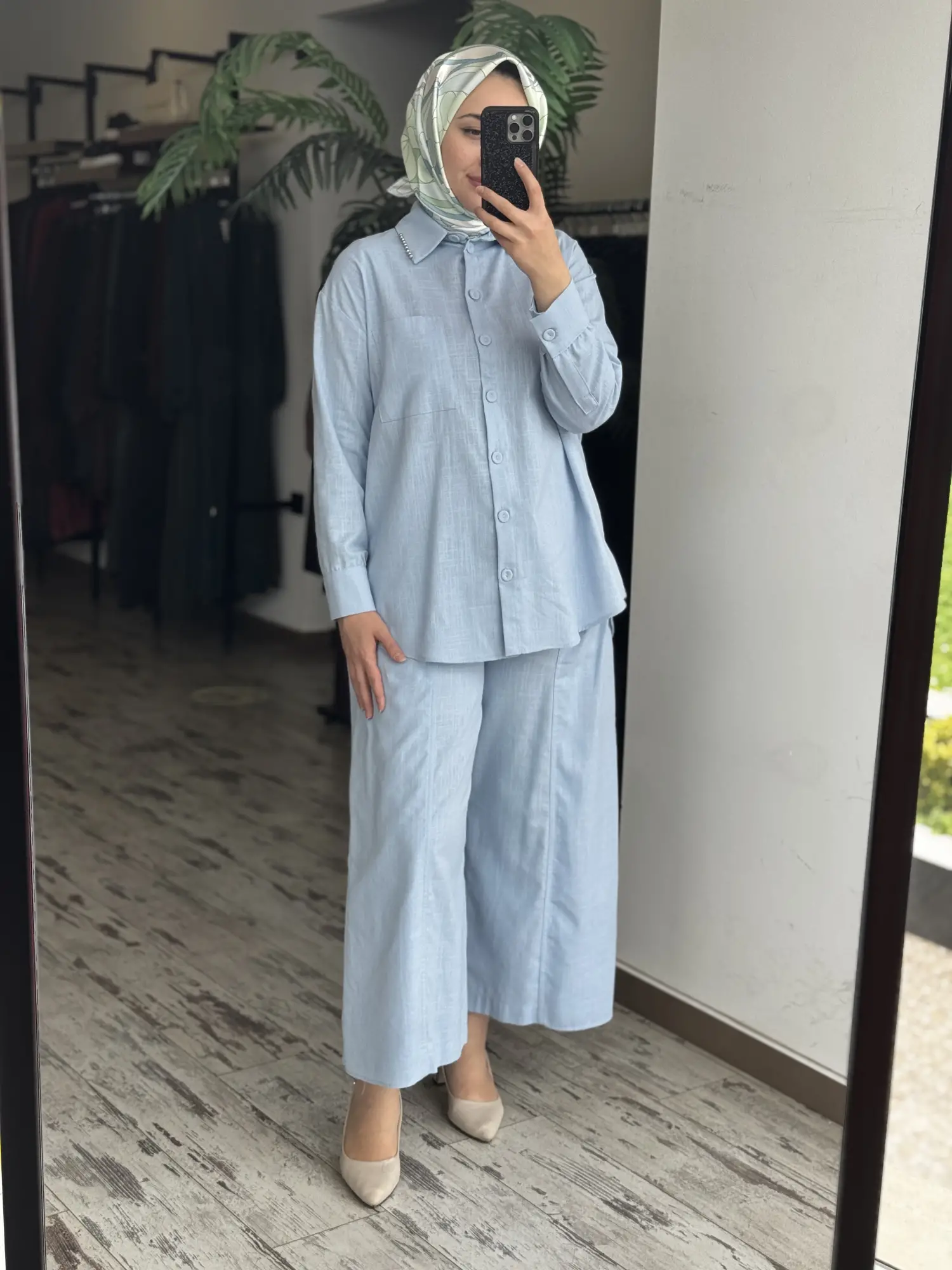 Qupra Keten Gömlek Anvelop Pantolon Takım WAD1217